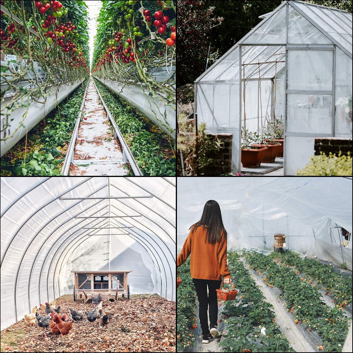 image:imageVEVOR Greenhouse Plastic Sheeting 8 x 25 ft 6 Mil Thickness UV Resistant Clear Polyethylene Film Hoop Green House Cover for Farms Agriculture Garden8 x 25 ft