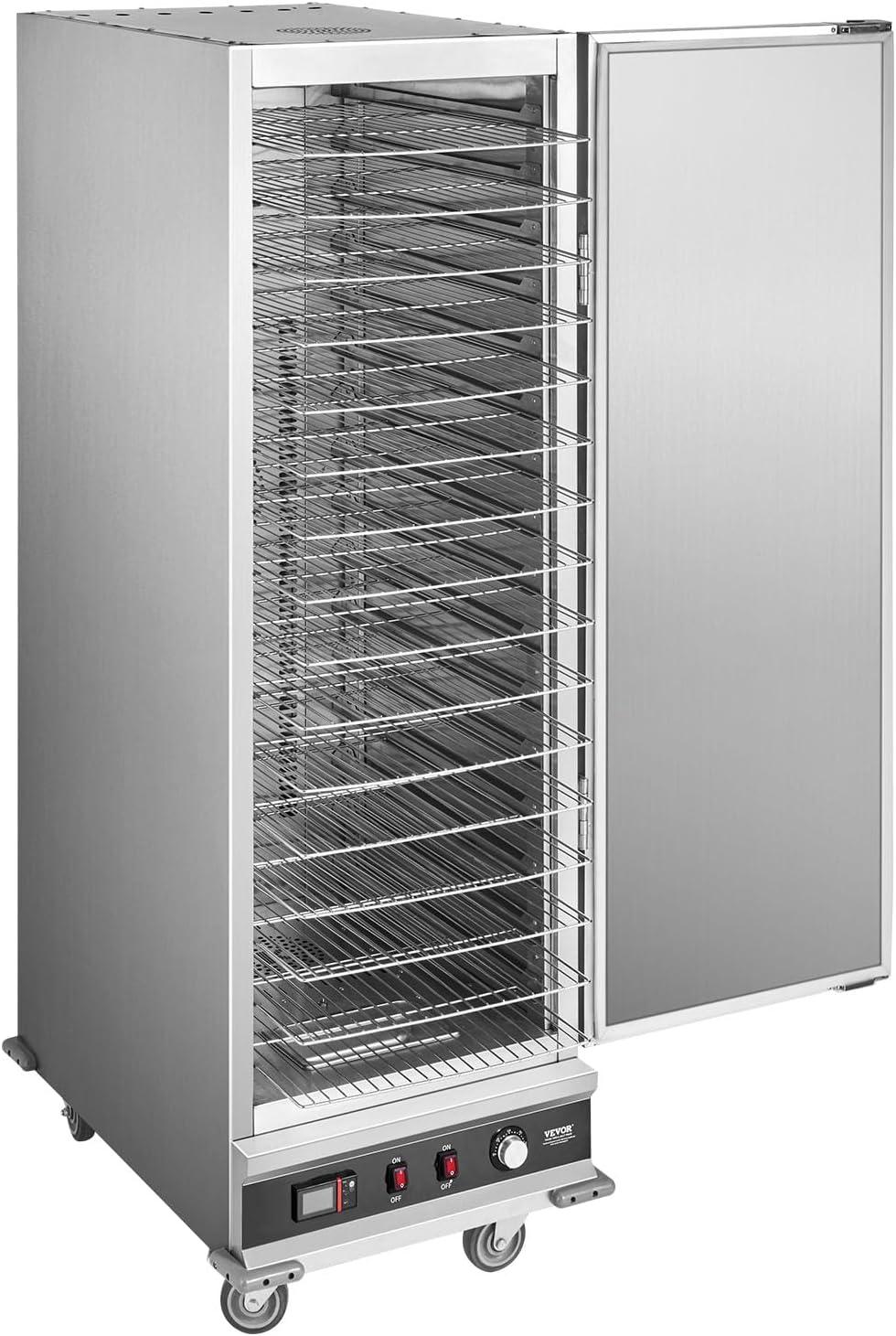 image:imageVEVOR Hot Box Food Warmer 4Tier Concession Warmer with Water Tray 4 Pans Glass Doubledoor and Adjustable Shelves Stainless Steel Food Warmer Cabinet Ideal for Storing Pizza Chicken Restaurant16Tier Single Door