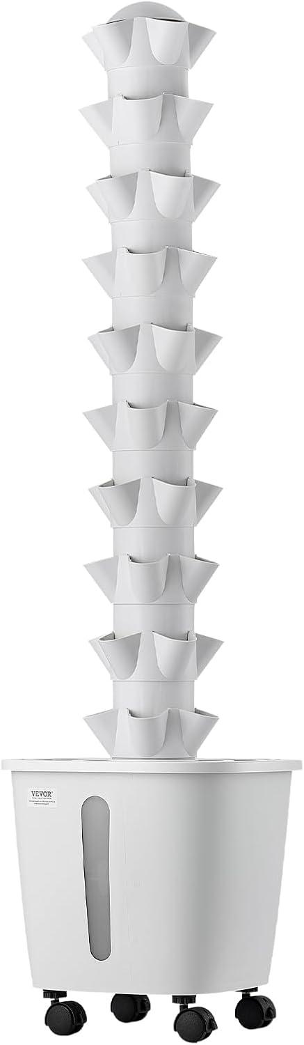 image:imageVEVOR Hydroponic Tower 50 Pods 10 Tiers Hydroponics Growing System Kit with App Control amp Casters Vertical Home Garden with 20L Water Tank amp Pump Planter for Indoor Herbs Fruits and Vegetables