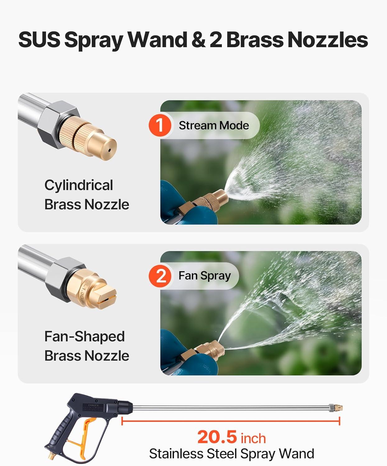 image:imageVEVOR Industrial Concrete Sprayer with Wheeled Cart 35 Gallon Stainless Steel Sprayer Heavy Duty TriPoxy Pump Sprayers 205Wand 48 amp 120Hoses 2 Brass Nozzles for Construction Lawn amp Garden45 Gal with Cart