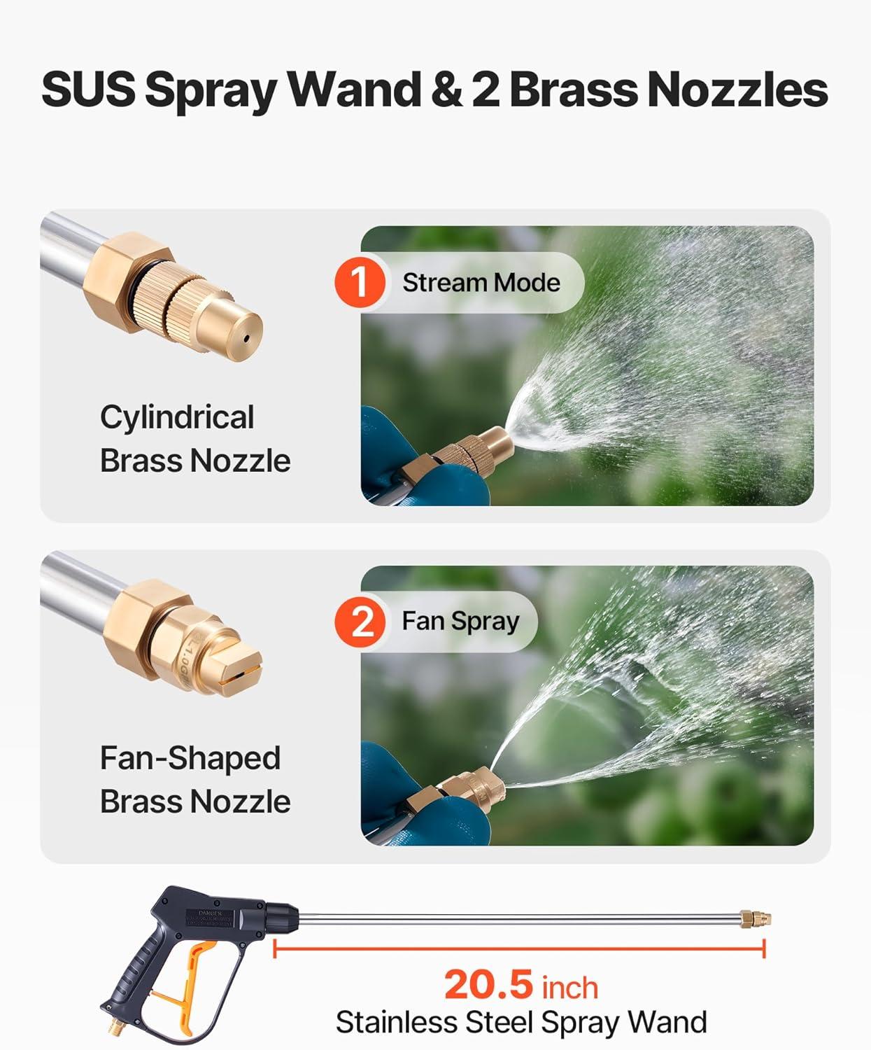 image:imageVEVOR Industrial Concrete Sprayer with Wheeled Cart 35 Gallon Stainless Steel Sprayer Heavy Duty TriPoxy Pump Sprayers 205Wand 48 amp 120Hoses 2 Brass Nozzles for Construction Lawn amp Garden35 Gal Basic