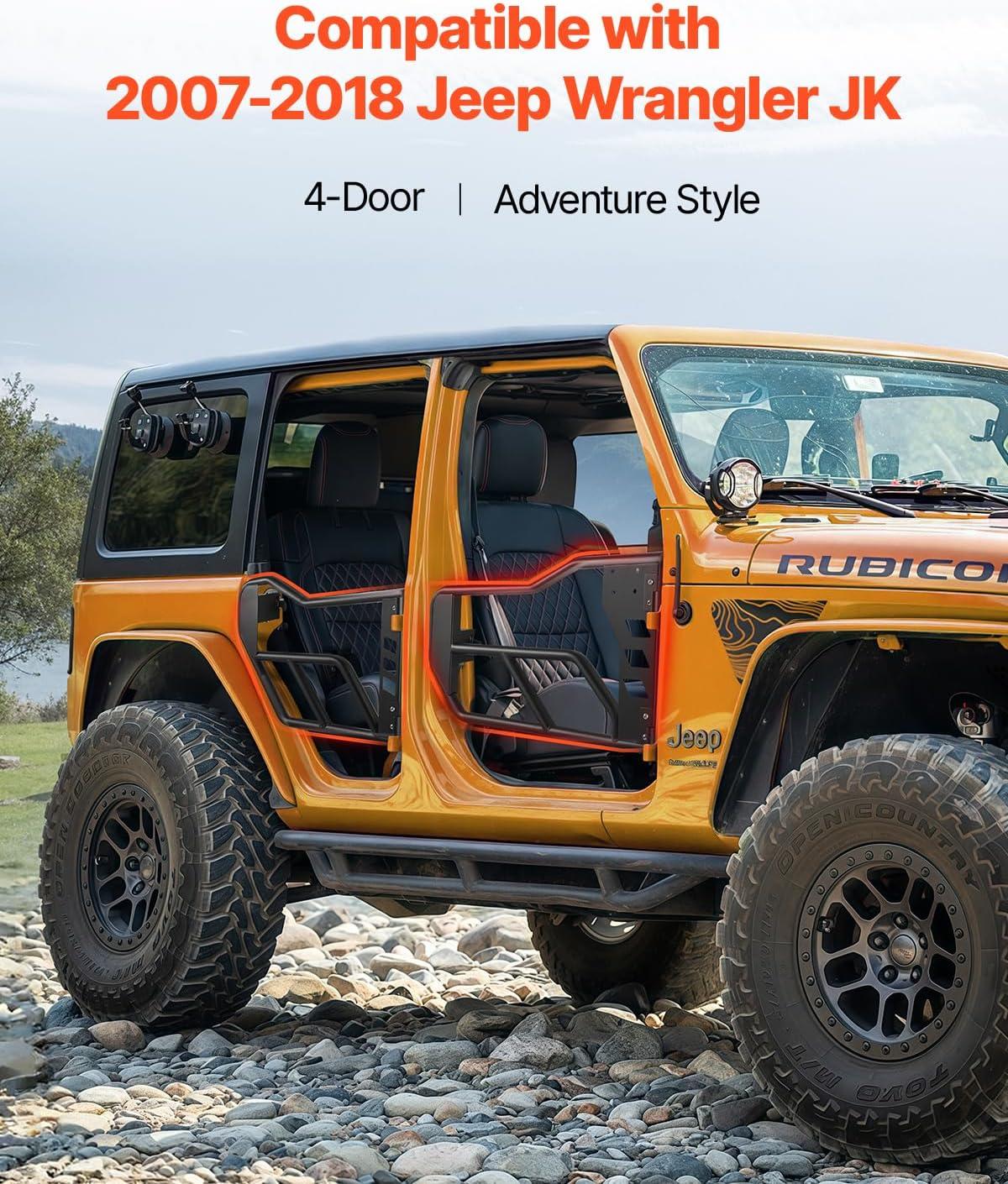 image:imageVEVOR Jeep Tube Doors 4Door Hunting Style Jeep Tubular Door with HeavyDuty Hinges amp OE Latch Jeep Doors with Rubber Pads Fit for 20182026 Jeep Wrangler JL amp 20202026 Jeep Gladiator JTJK