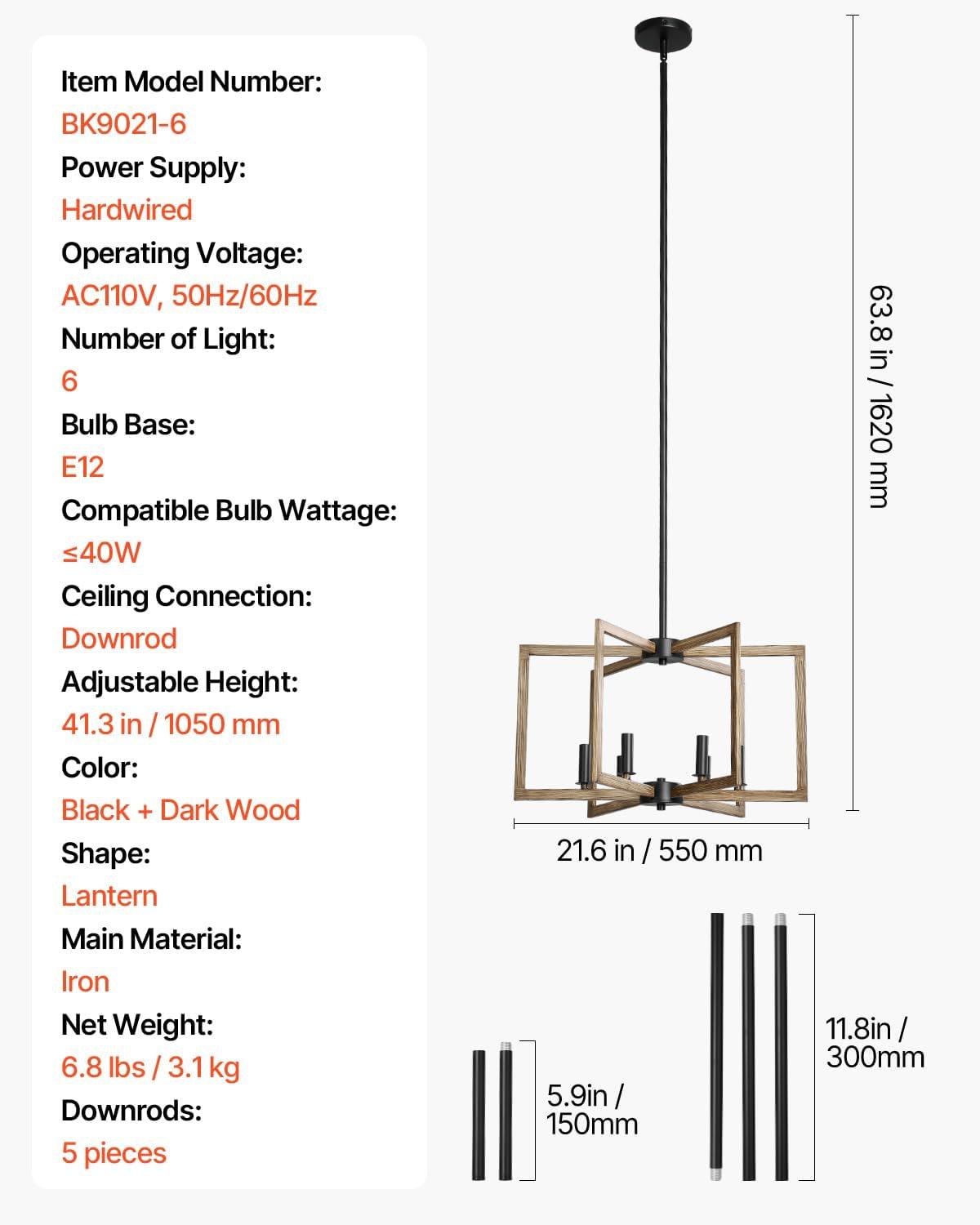 image:imageVEVOR Landscape Lighting 6W Low Voltage LED Landscape Lights IP66 Waterproof Landscape Spotlights Yard Lawn Garden Pathway Outdoor Lights 12V 24V 450LM Warm White 3000K 12 Pack with ConnectorsIndoorLantern Chandelier