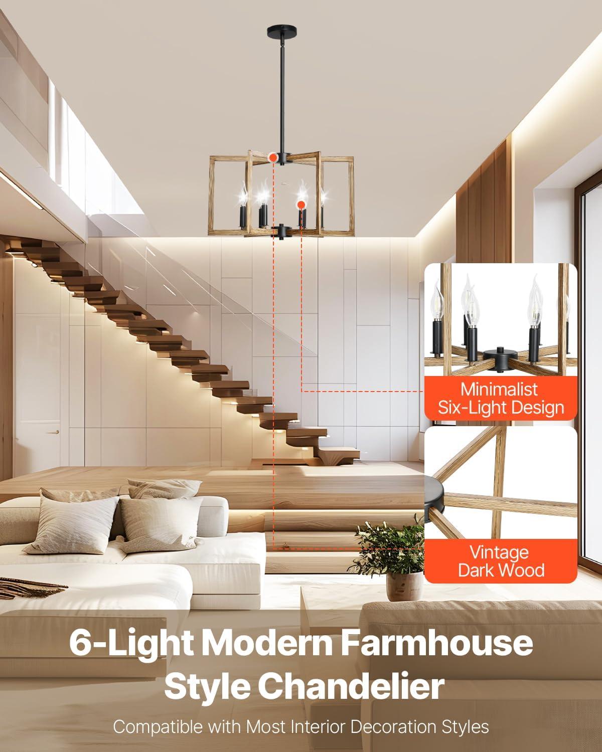 image:imageVEVOR Landscape Lighting 6W Low Voltage LED Landscape Lights IP66 Waterproof Landscape Spotlights Yard Lawn Garden Pathway Outdoor Lights 12V 24V 450LM Warm White 3000K 12 Pack with ConnectorsIndoorLantern Chandelier
