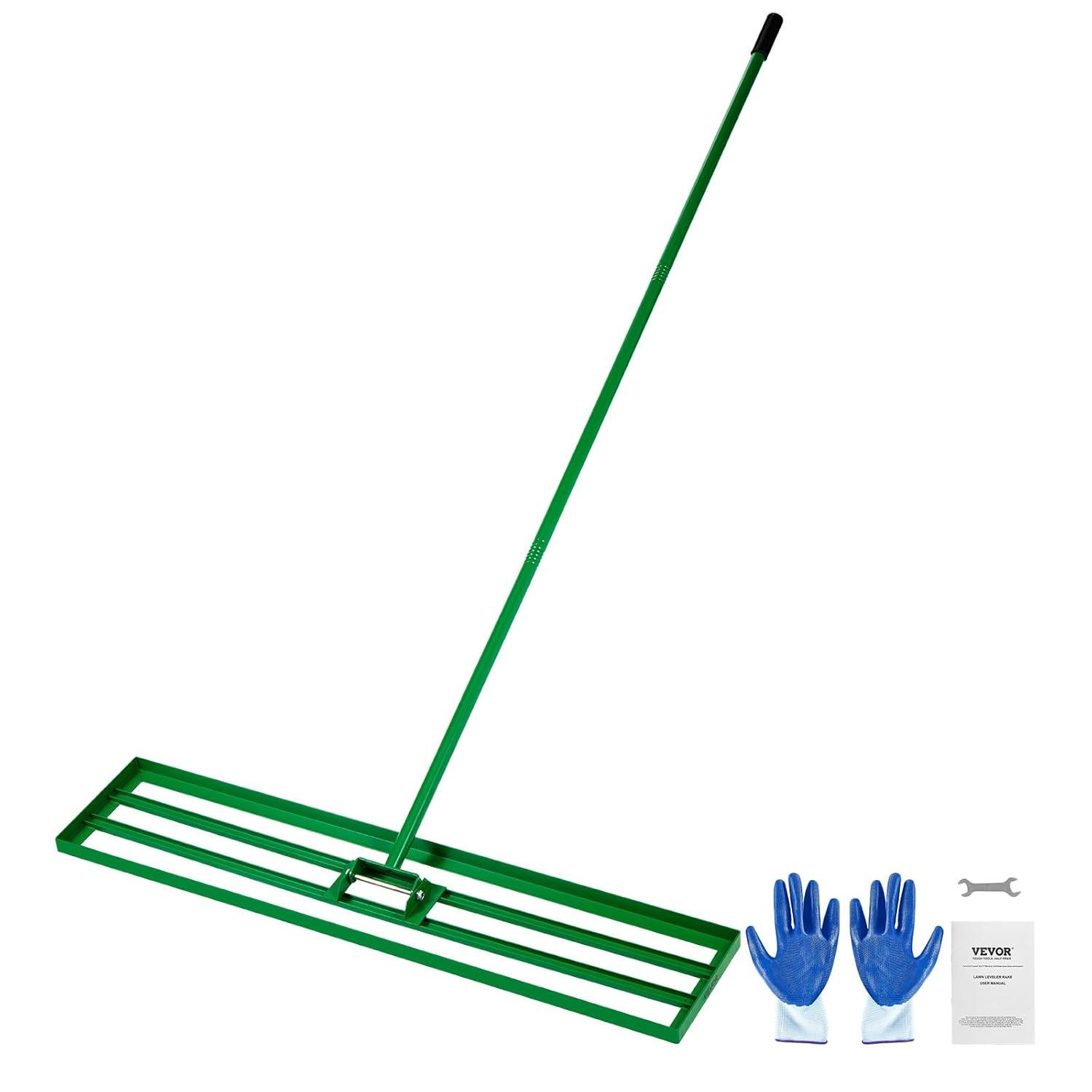 image:imageVEVOR Lawn Leveling Rake 48 in x 10 in Level Lawn Tool HeavyDuty Lawn Leveler with 78 in Steel Extended Handle Rake Suit CPPZP1048000TBPBMV0