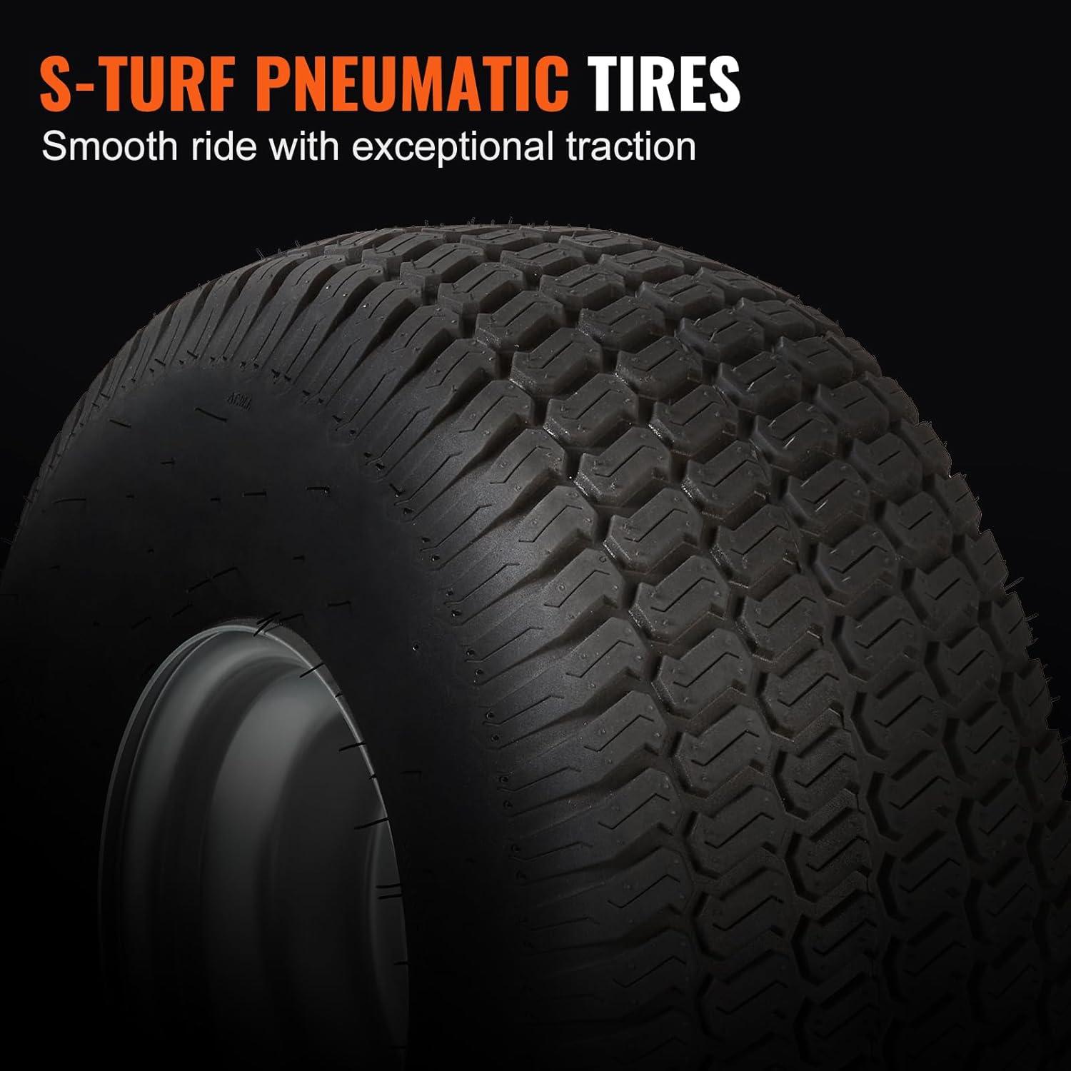 image:imageVEVOR Lawn Mower Tires with Rim 20x88 Tubeless Tractor Tires 2Pack Tire and Wheel Assembly STurf Pneumatic Tires with 35 Offset Hub and 34 Bushing Size for Riding Mowers Lawn TractorsTubeless with Rim