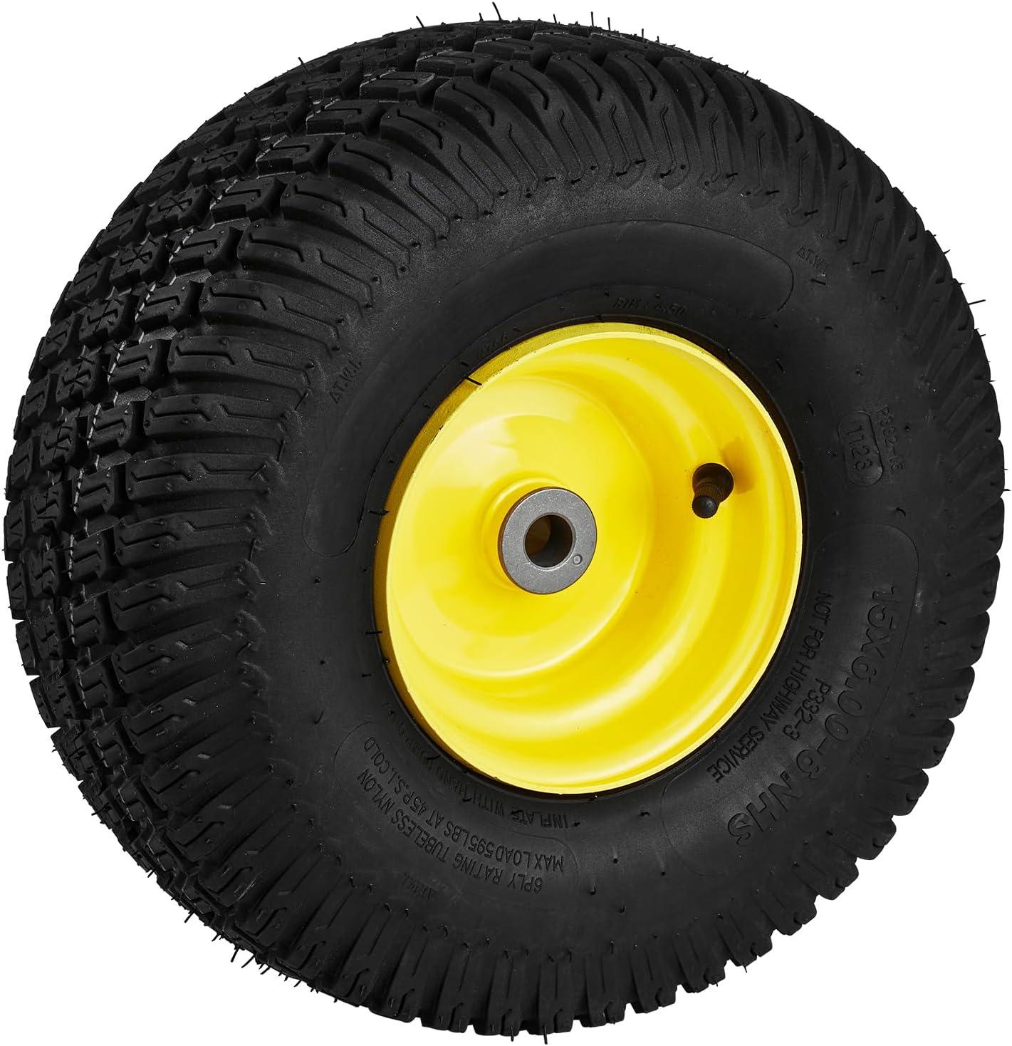 image:imageVEVOR Lawn Mower Tires with Rim 20x88 Tubeless Tractor Tires 2Pack Tire and Wheel Assembly STurf Pneumatic Tires with 35 Offset Hub and 34 Bushing Size for Riding Mowers Lawn TractorsTubeless with Rim Offset Hub