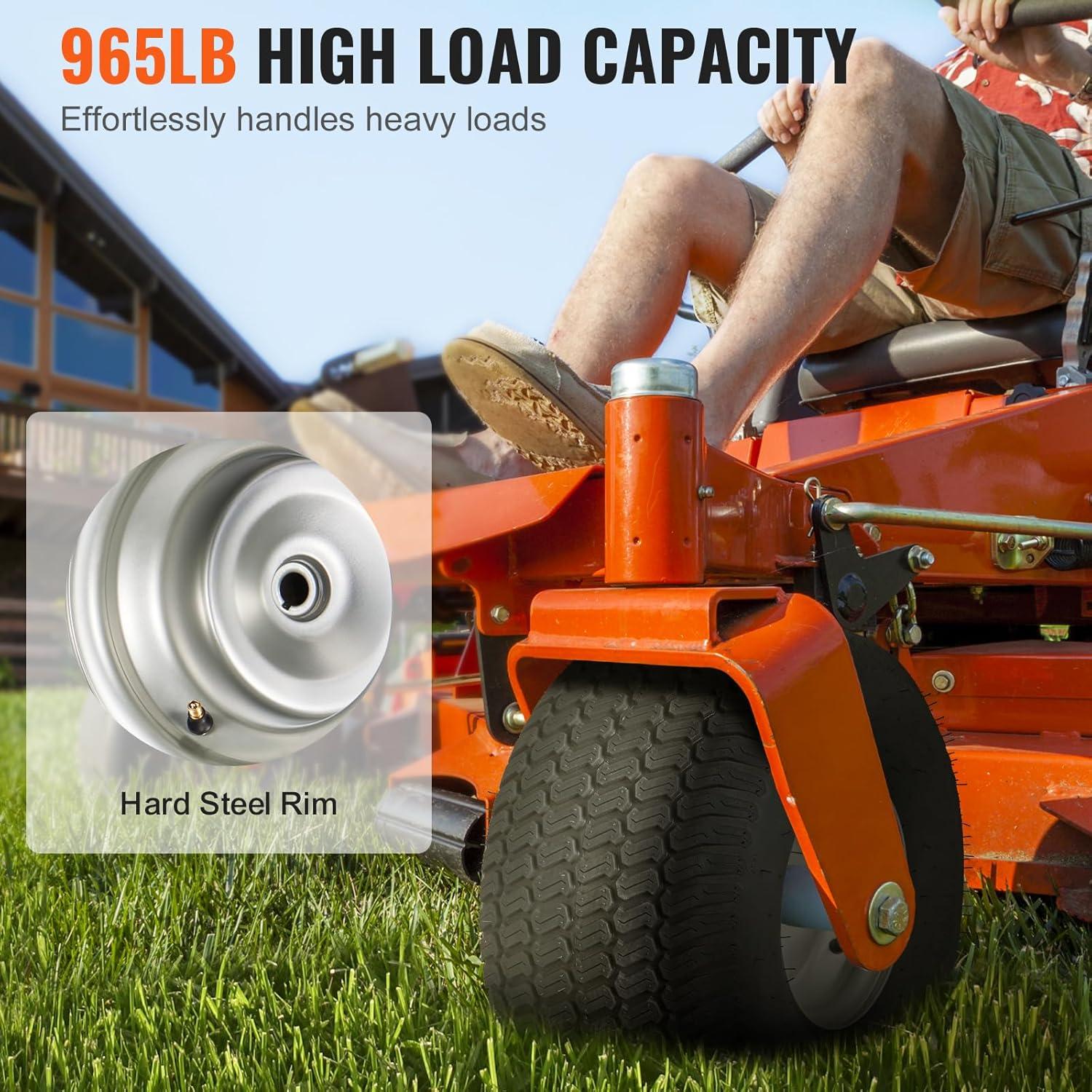 image:imageVEVOR Lawn Mower Tires with Rim 20x88 Tubeless Tractor Tires 2Pack Tire and Wheel Assembly STurf Pneumatic Tires with 35 Offset Hub and 34 Bushing Size for Riding Mowers Lawn TractorsTubeless with Rim