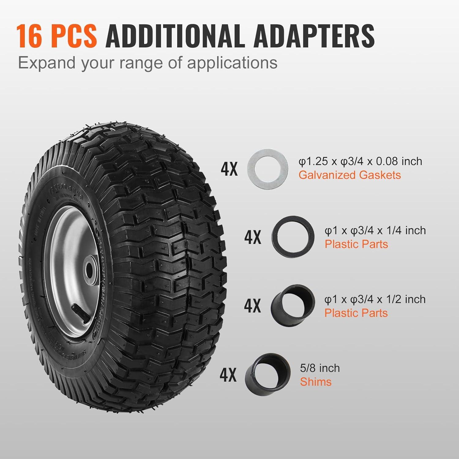 image:imageVEVOR Lawn Mower Tires with Rim 20x88 Tubeless Tractor Tires 2Pack Tire and Wheel Assembly STurf Pneumatic Tires with 35 Offset Hub and 34 Bushing Size for Riding Mowers Lawn TractorsTube with Rim Centered Hub
