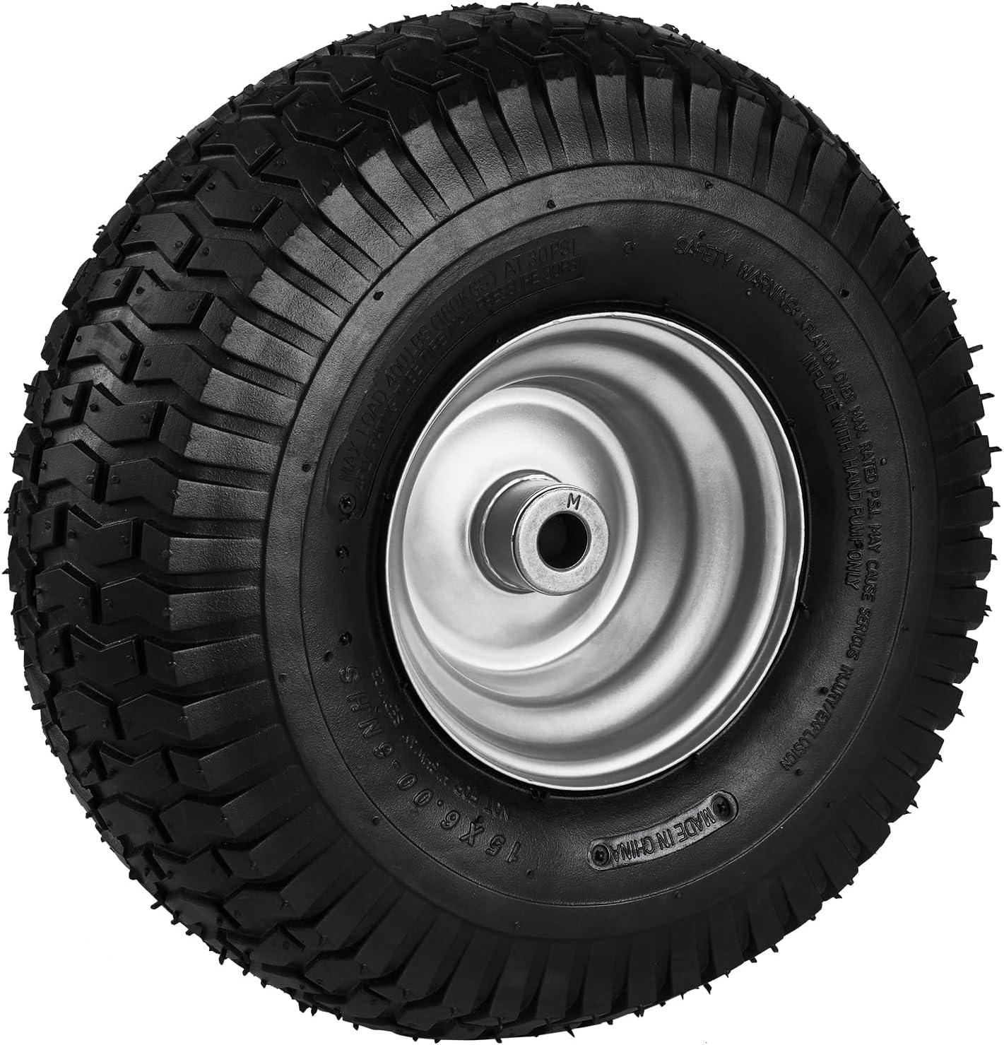 image:imageVEVOR Lawn Mower Tires with Rim 20x88 Tubeless Tractor Tires 2Pack Tire and Wheel Assembly STurf Pneumatic Tires with 35 Offset Hub and 34 Bushing Size for Riding Mowers Lawn TractorsTube with Rim Centered Hub