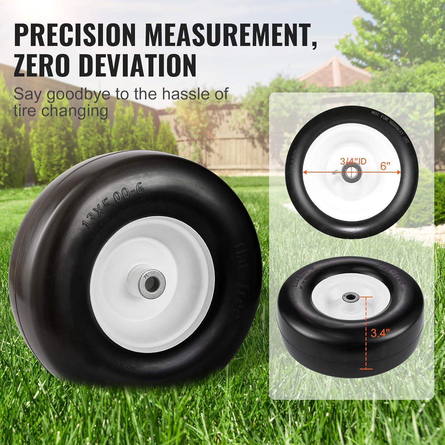 image:imageVEVOR Lawn Mower Tires with Rim 20x88 Tubeless Tractor Tires 2Pack Tire and Wheel Assembly STurf Pneumatic Tires with 35 Offset Hub and 34 Bushing Size for Riding Mowers Lawn TractorsTubeless with Rim