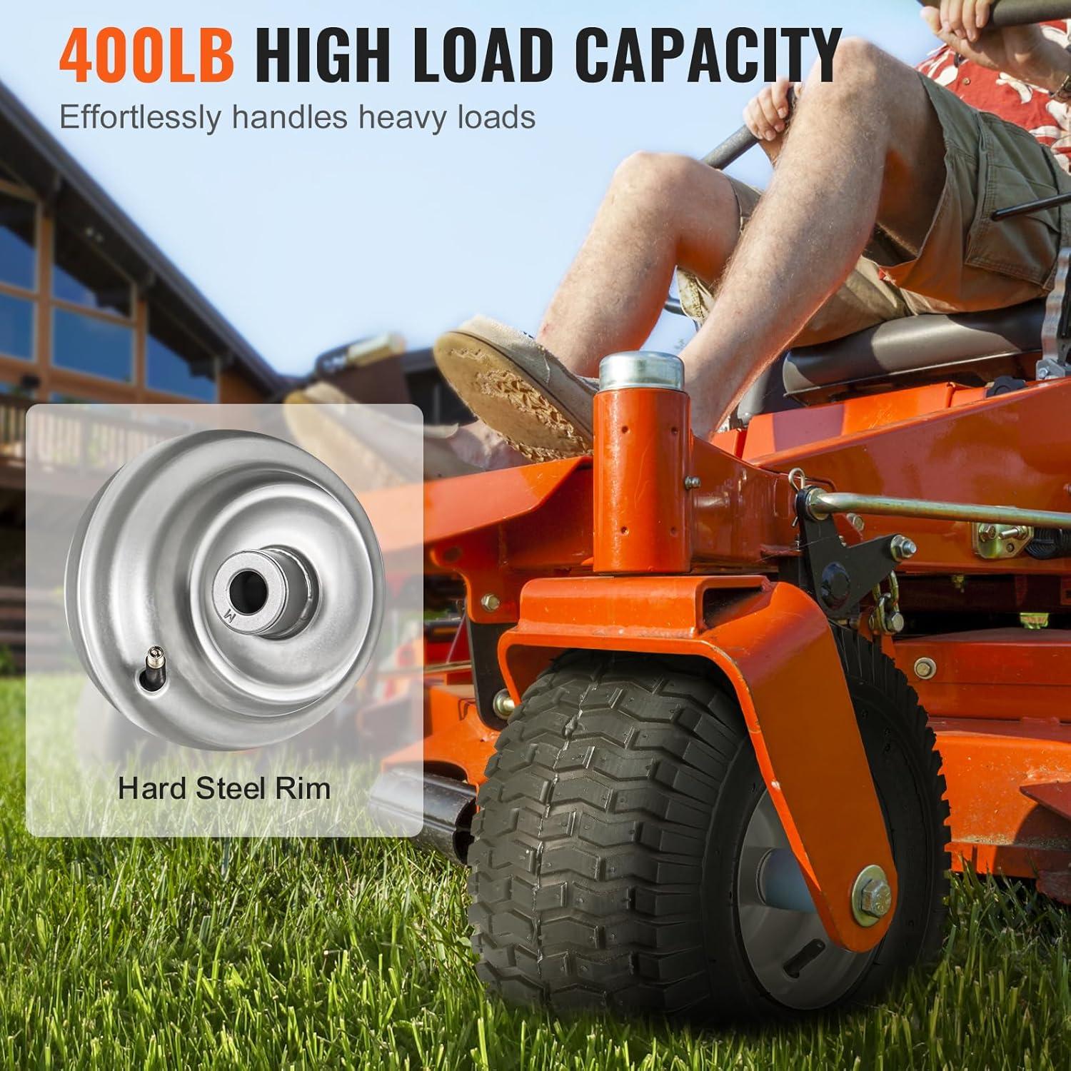 image:imageVEVOR Lawn Mower Tires with Rim 20x88 Tubeless Tractor Tires 2Pack Tire and Wheel Assembly STurf Pneumatic Tires with 35 Offset Hub and 34 Bushing Size for Riding Mowers Lawn TractorsTube with Rim Centered Hub