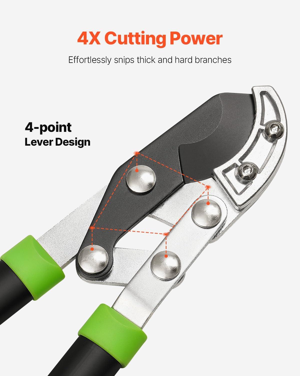 image:imageVEVOR Loppers for Tree Trimming 32 inch Garden Anvil Trimmer with Compound Action Sharp Steel Blade Heavy Duty Tree Branch Cutter Up to 2 inch Dia Cut Capacity Ergonomically Designed Handles