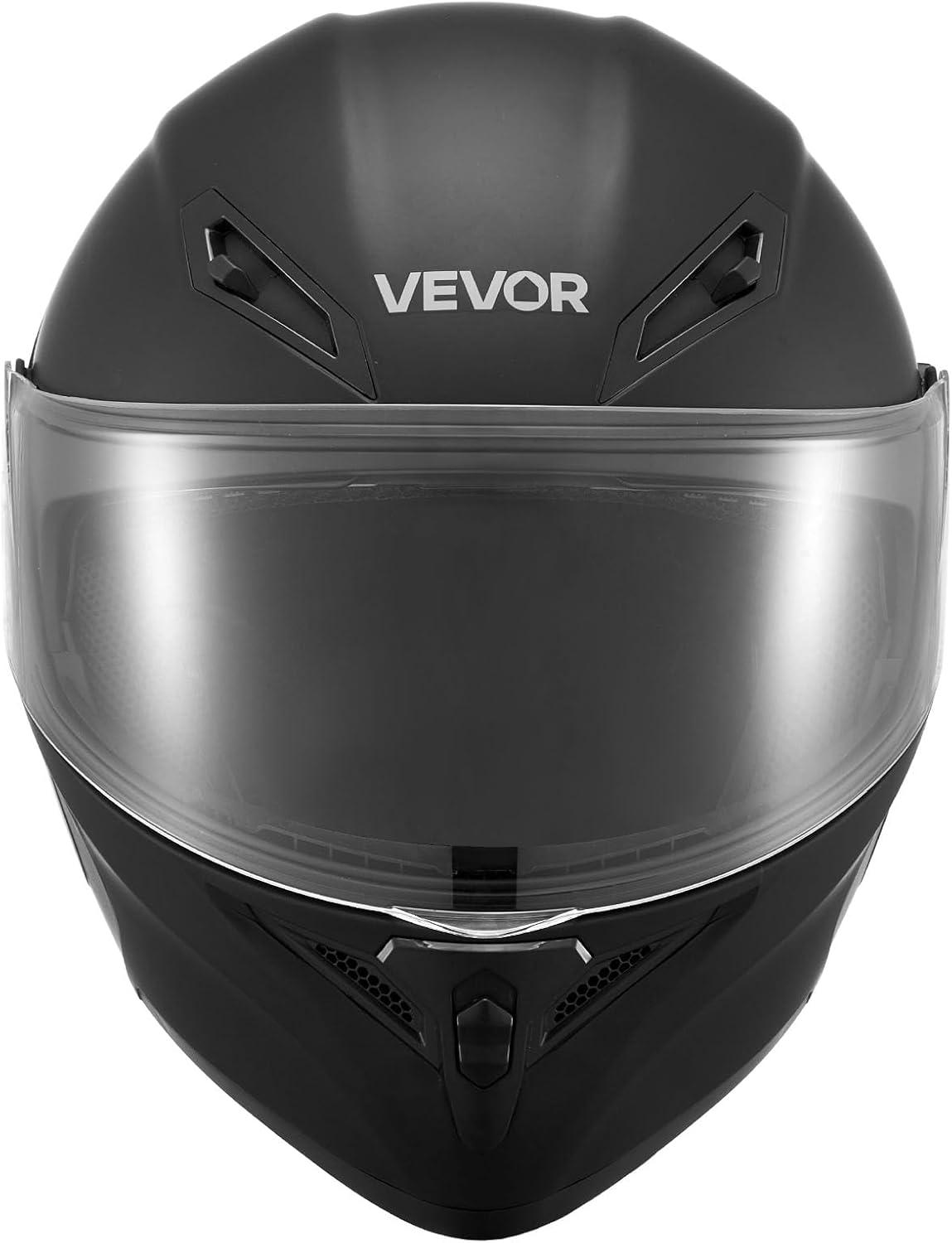 image:imageVEVOR Motorcycle Helmet DOT Approved Adult Motocross Dirt Bike Helmet with Large Clear Visor Comfortable Motorbike Racing Street with Detachable Liner for Men amp WomenBlack