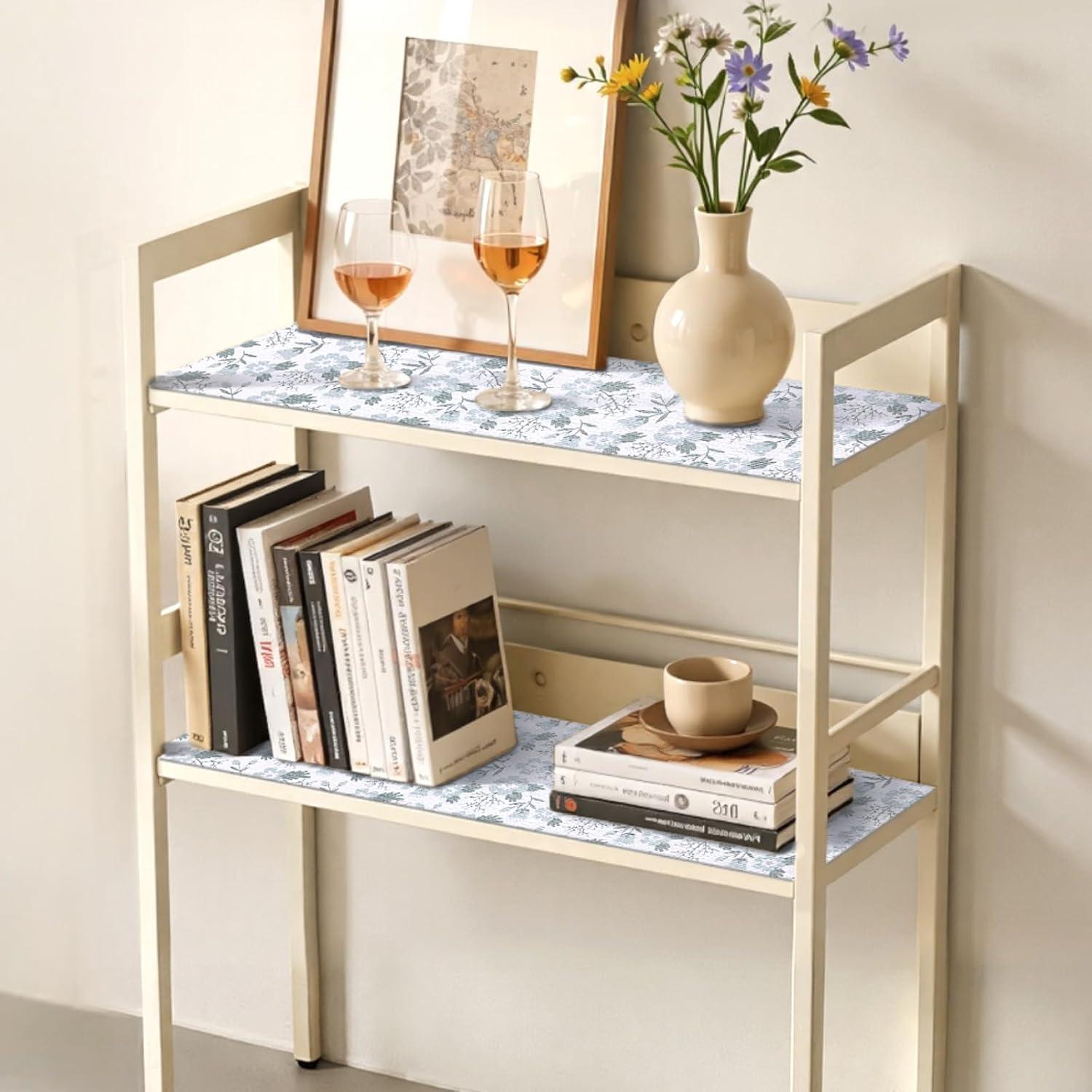 image:imageVEVOR Shelf Liner Drawer Liner for Kitchen Cabinet NonAdhesive NonSlip Waterproof Washable Shelf Paper Easy to Cut Durable PVC Cabinet Mat for Dresser Pantry Shelve BathroomFloral12in x 23FTClassic Floral