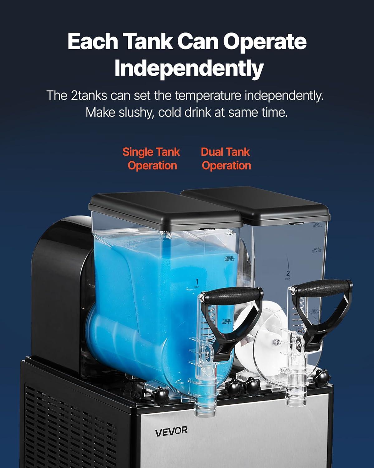 image:imageVEVOR Slushie Machine 3L100oz No Ice Needed Slushy Machine for Home Frozen Drink Maker with Single Tank Margarita Machine with SelfCleaning for Frozen Margaritas Frapps Milkshake amp MoreBlack
