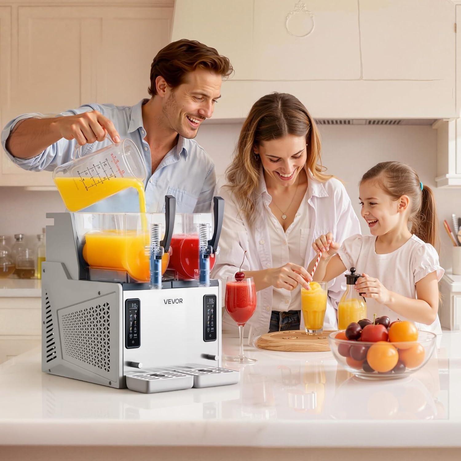 image:imageVEVOR Slushie Machine 3L100oz No Ice Needed Slushy Machine for Home Frozen Drink Maker with Single Tank Margarita Machine with SelfCleaning for Frozen Margaritas Frapps Milkshake amp MoreStainless steel color beige