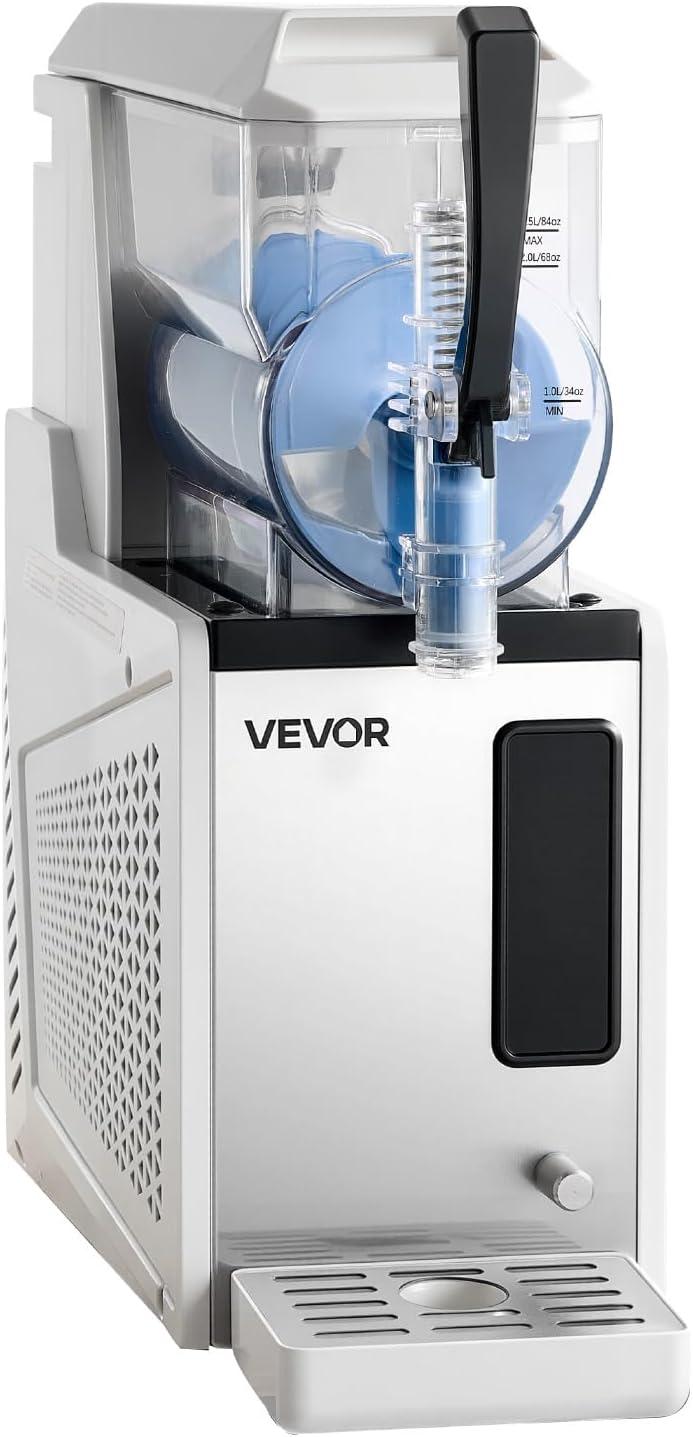image:imageVEVOR Slushie Machine 3L100oz No Ice Needed Slushy Machine for Home Frozen Drink Maker with Single Tank Margarita Machine with SelfCleaning for Frozen Margaritas Frapps Milkshake amp MoreStainless steel color beige