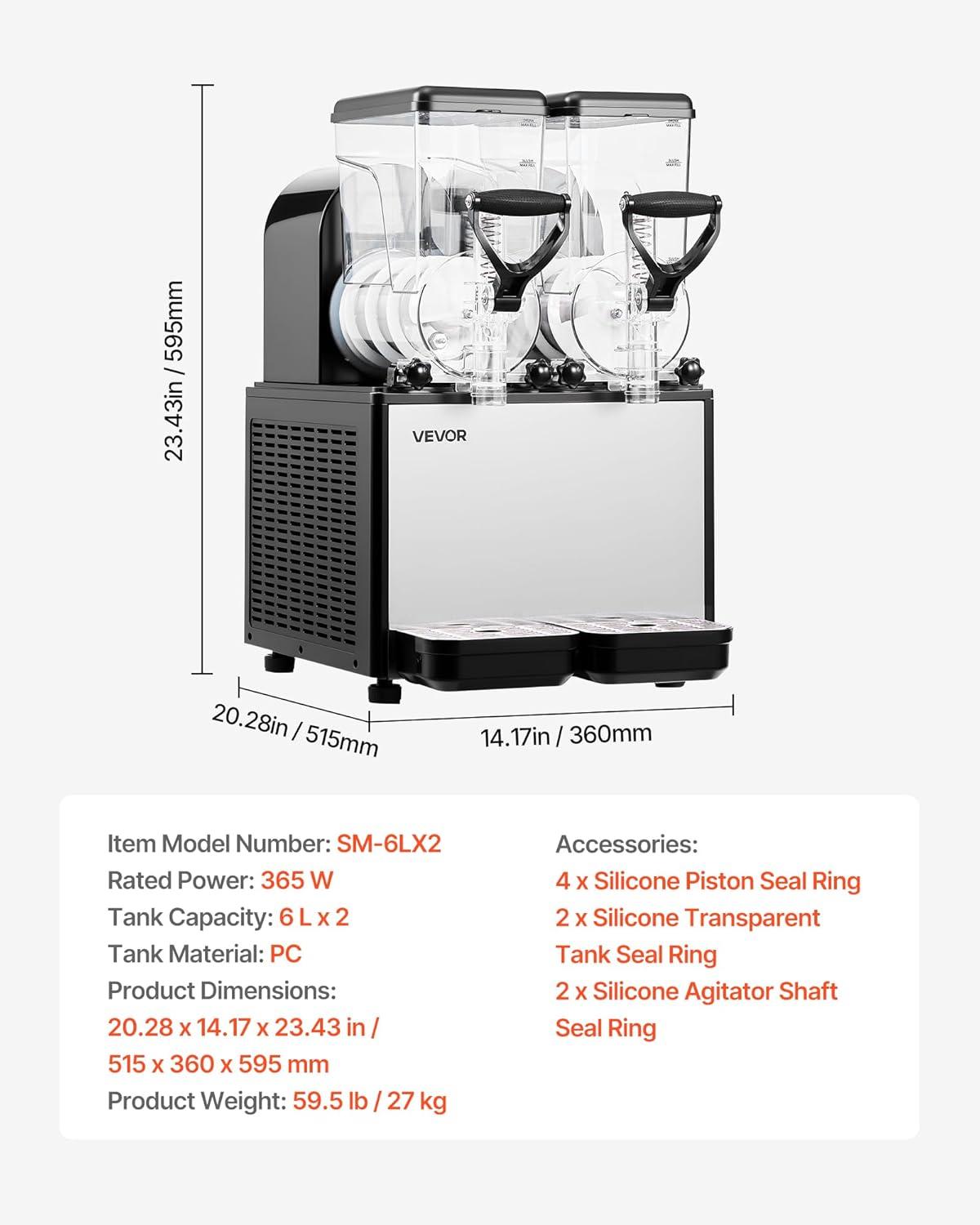 image:imageVEVOR Slushie Machine 3L100oz No Ice Needed Slushy Machine for Home Frozen Drink Maker with Single Tank Margarita Machine with SelfCleaning for Frozen Margaritas Frapps Milkshake amp MoreBlack