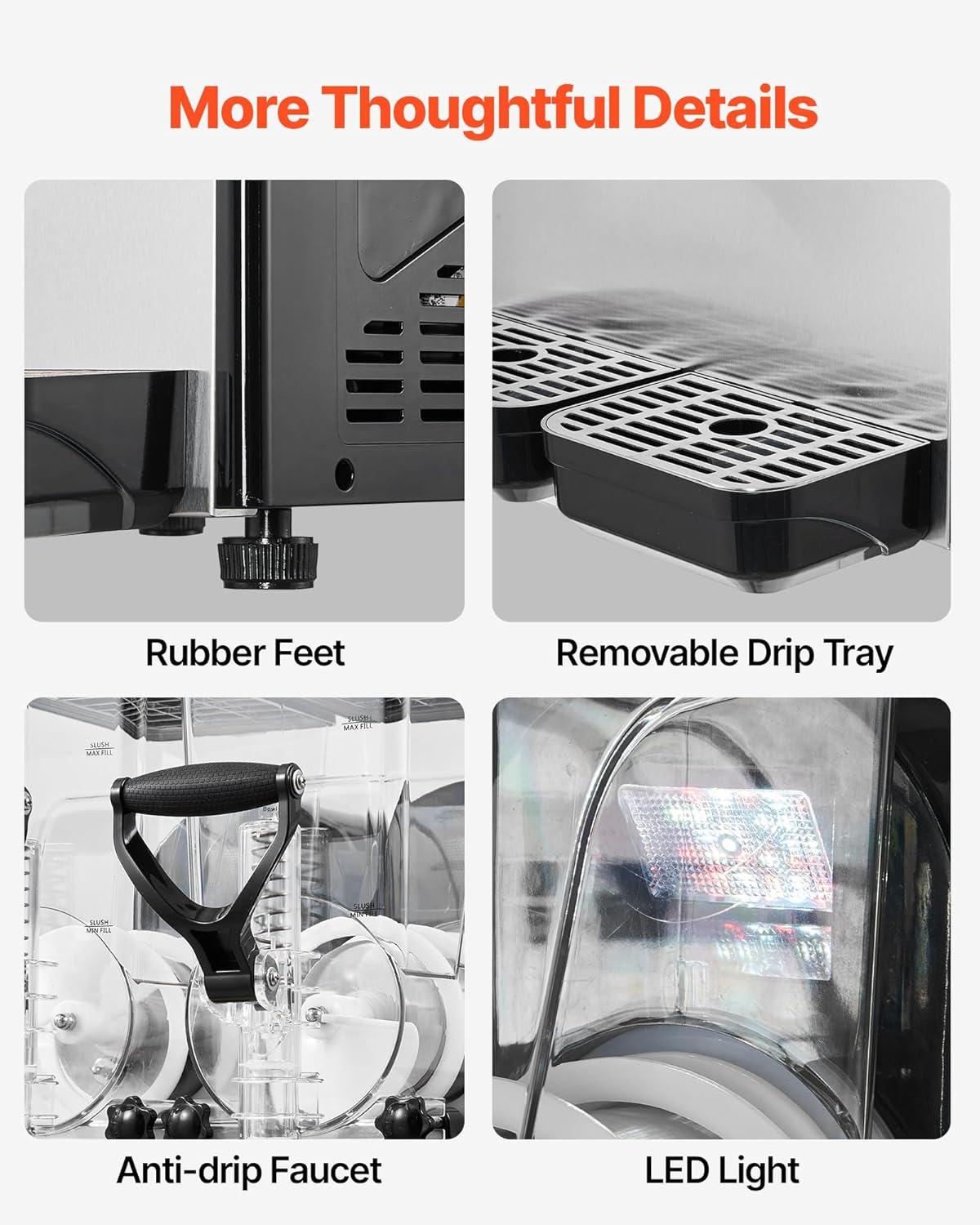 image:imageVEVOR Slushie Machine 3L100oz No Ice Needed Slushy Machine for Home Frozen Drink Maker with Single Tank Margarita Machine with SelfCleaning for Frozen Margaritas Frapps Milkshake amp MoreBlack