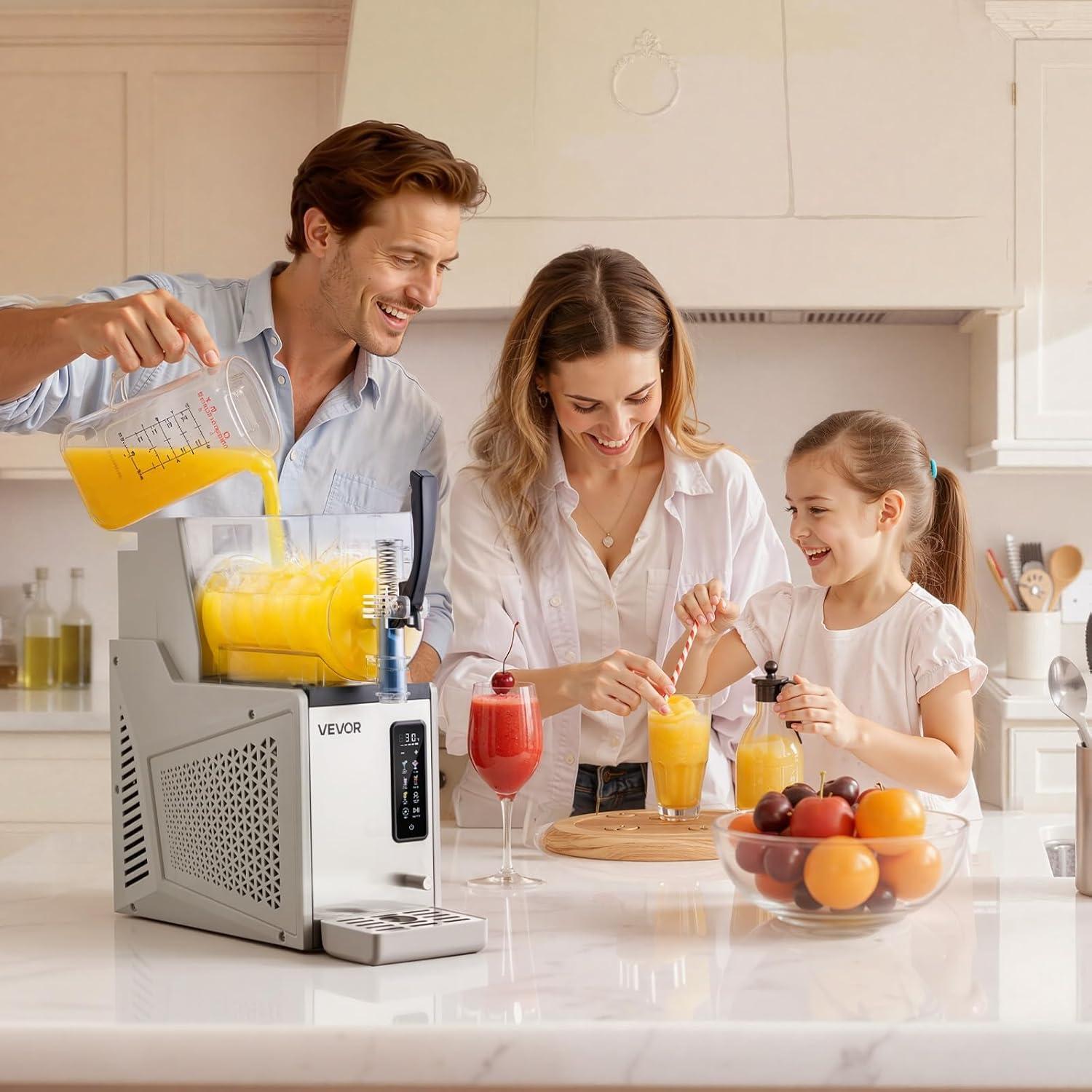 image:imageVEVOR Slushie Machine 3L100oz No Ice Needed Slushy Machine for Home Frozen Drink Maker with Single Tank Margarita Machine with SelfCleaning for Frozen Margaritas Frapps Milkshake amp MoreStainless steel color beige