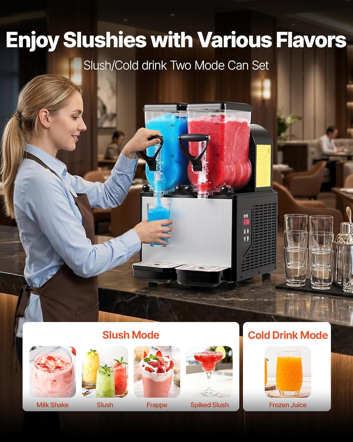 image:imageVEVOR Slushie Machine 3L100oz No Ice Needed Slushy Machine for Home Frozen Drink Maker with Single Tank Margarita Machine with SelfCleaning for Frozen Margaritas Frapps Milkshake amp MoreBlack