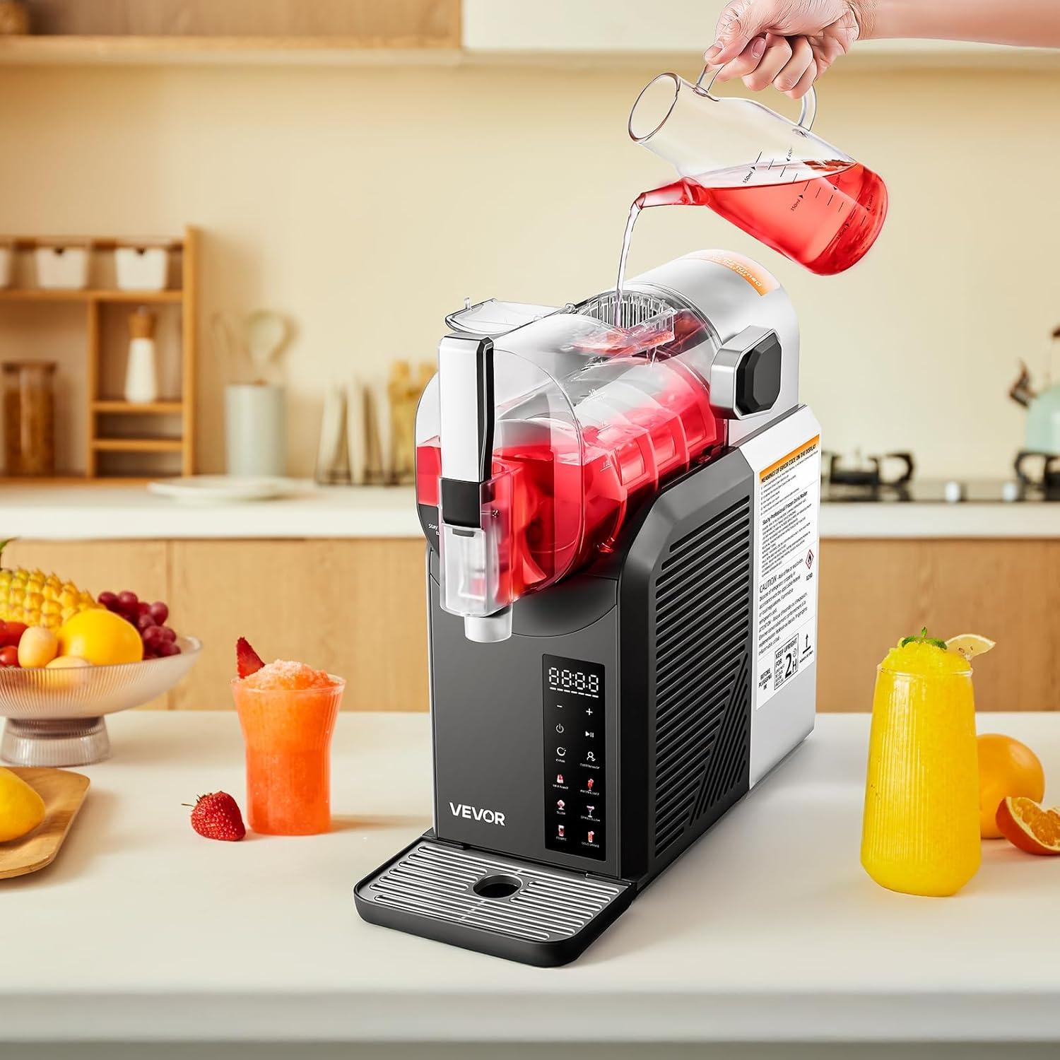 image:imageVEVOR Slushie Machine 4L135oz No Ice Needed Slushy Machine for Home Frozen Drink Maker with Single Tank Margarita Machine with SelfCleaning for Frozen Margaritas Frapps Milkshake amp More2L