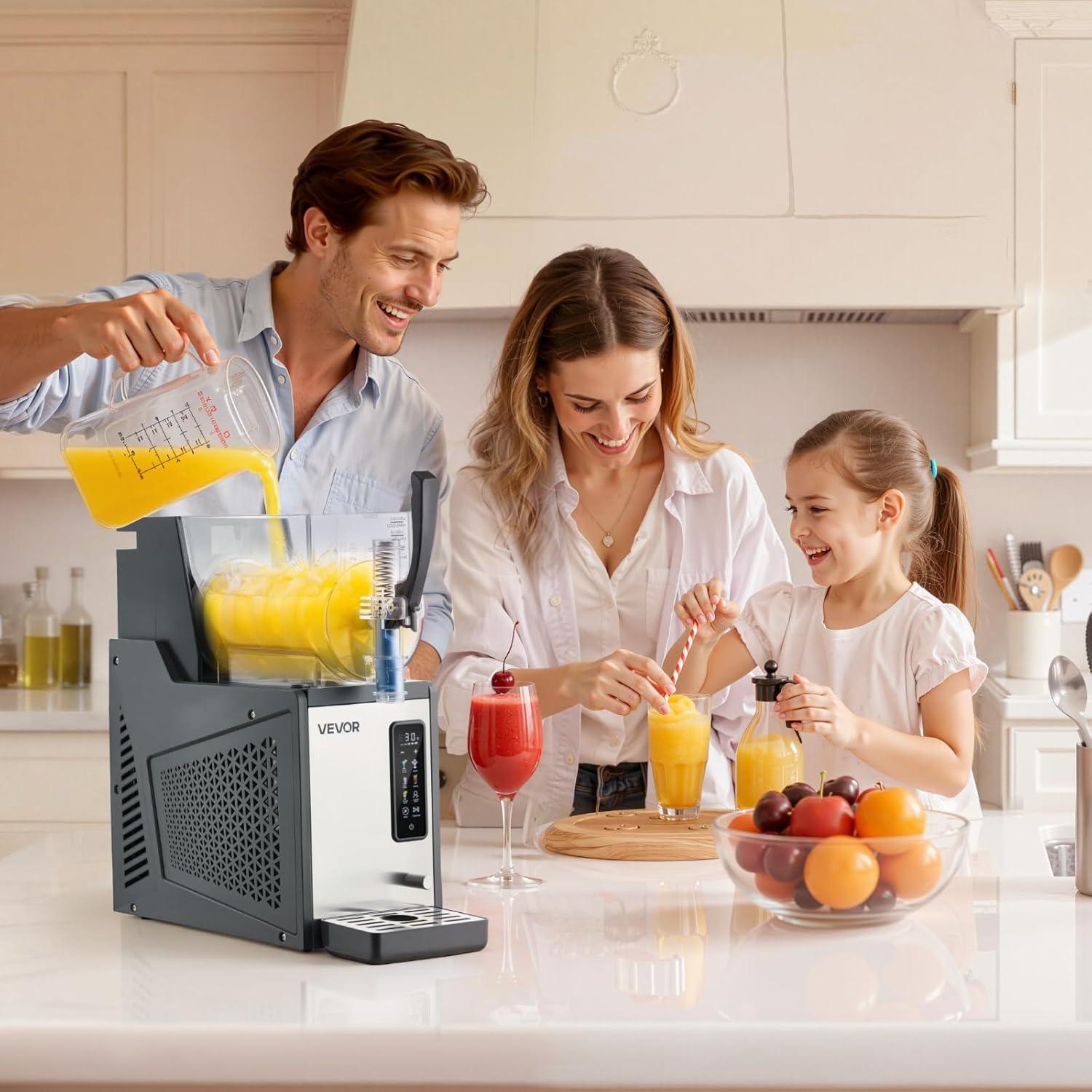 image:imageVEVOR Slushie Machine 4L135oz No Ice Needed Slushy Machine for Home Frozen Drink Maker with Single Tank Margarita Machine with SelfCleaning for Frozen Margaritas Frapps Milkshake amp More4L