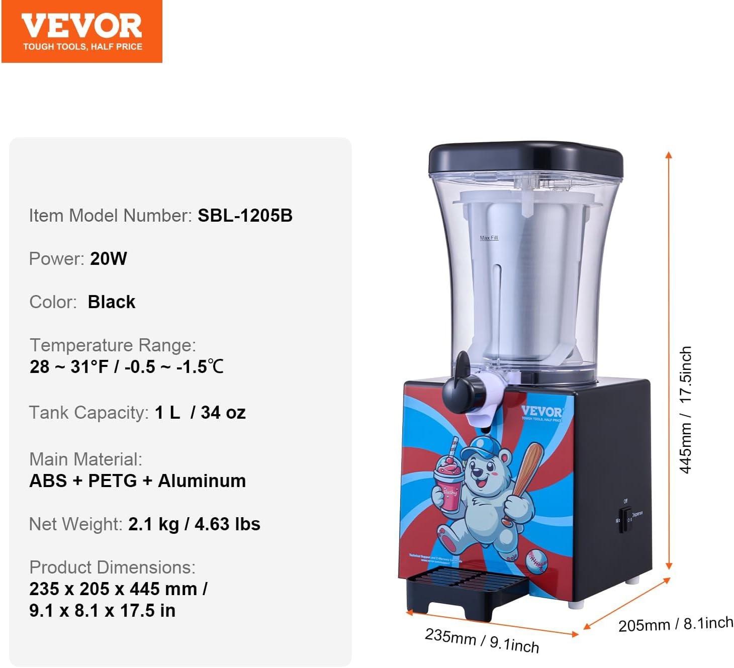 image:imageVEVOR Slushie Machine for Home 32oz Tank Homeuse Margarita Machine Smoothie Frozen Drink Maker with Foodgrade Materials Slushy Machine for Home DIY Kids Parties Red34 fl oz 10 L