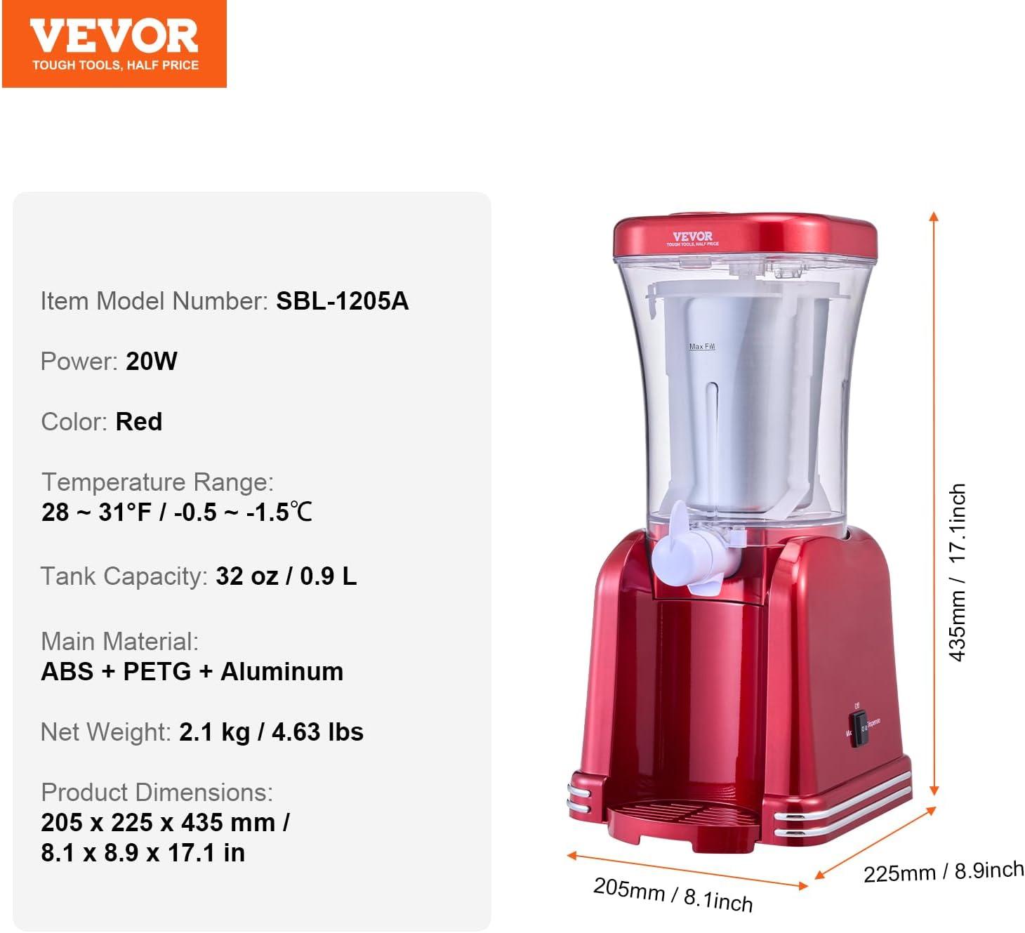 image:imageVEVOR Slushie Machine for Home 32oz Tank Homeuse Margarita Machine Smoothie Frozen Drink Maker with Foodgrade Materials Slushy Machine for Home DIY Kids Parties Red32 fl oz 09 L