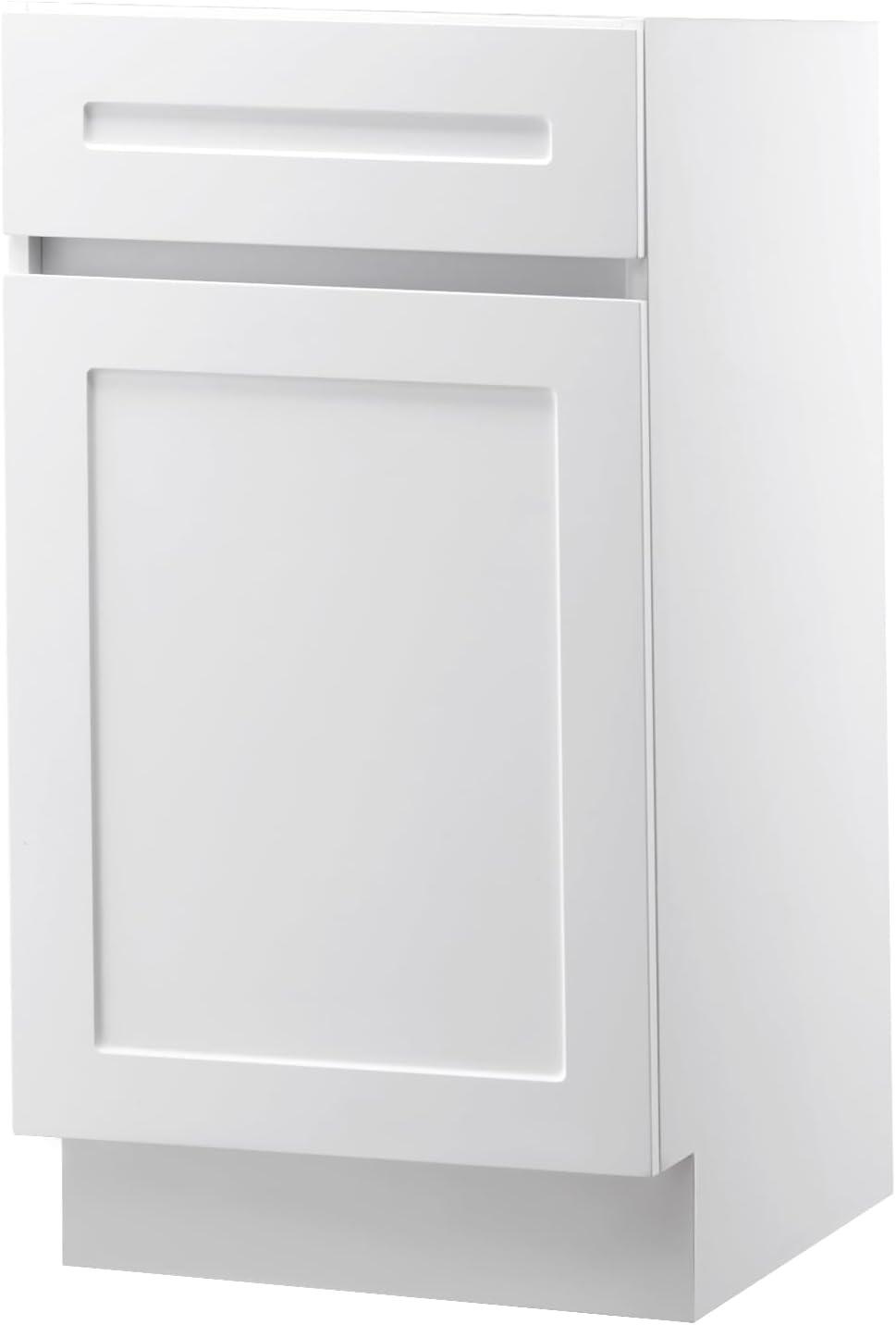 image:imageVEVOR White Shaker Base Cabinet 36Inch Unassembled Sink Base Cabinet 36 W x 24 D x 345 H Ready to Assemble Cabinet with SoftClose Doors and Adjustable Shelf for Home Office18W Base Cabinet