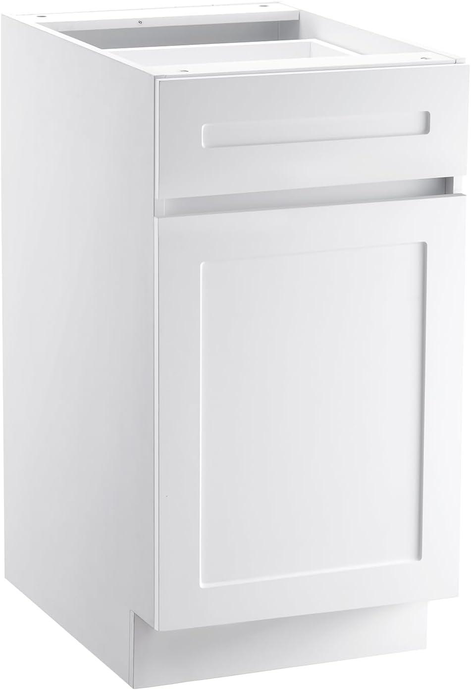 image:imageVEVOR White Shaker Base Cabinet 36Inch Unassembled Sink Base Cabinet 36 W x 24 D x 345 H Ready to Assemble Cabinet with SoftClose Doors and Adjustable Shelf for Home Office18W Base Cabinet