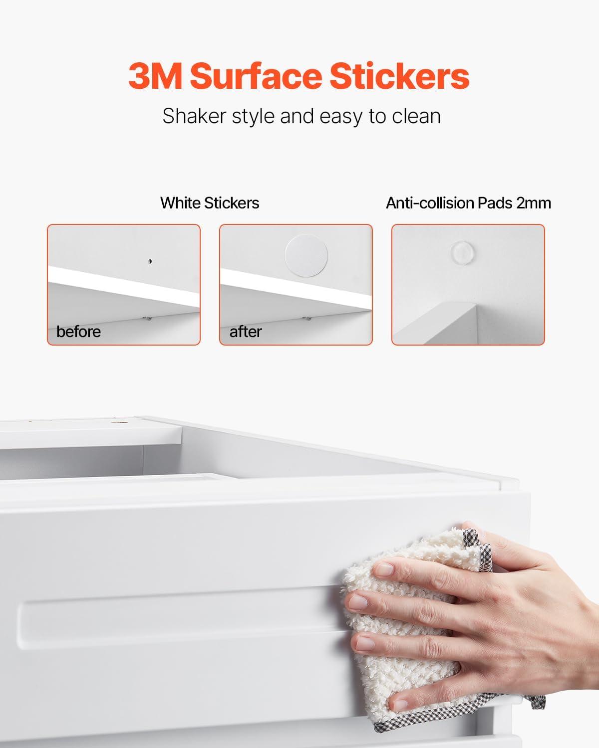 image:imageVEVOR White Shaker Base Cabinet 36Inch Unassembled Sink Base Cabinet 36 W x 24 D x 345 H Ready to Assemble Cabinet with SoftClose Doors and Adjustable Shelf for Home Office18W Base Cabinet