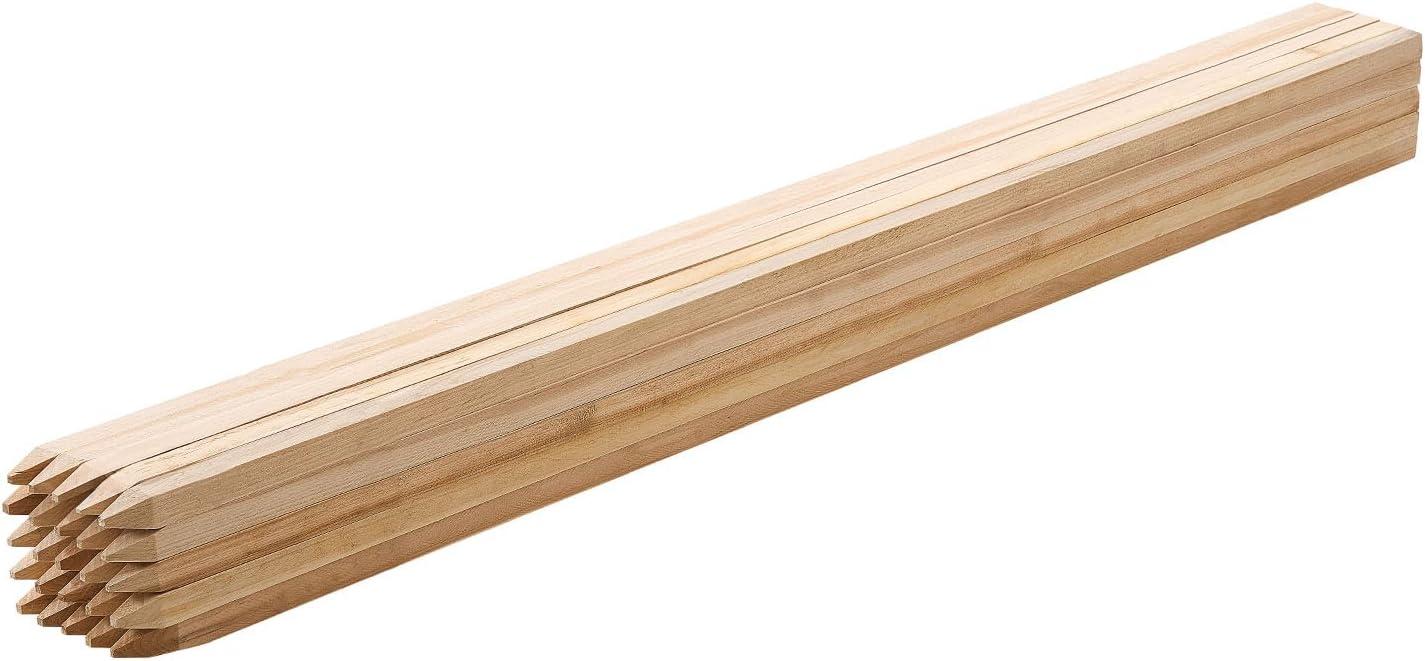image:imageVEVOR Wooden Garden Stakes 25 Pcs 24 x 05 x15 in Survey Grading Stakes Garden Ground Stake with Sharp Point Fir Wood Plant Support Stake Sign Posts for Silt Fence Backyard Boundaries Baselines075 x 075 x 48in25pcs