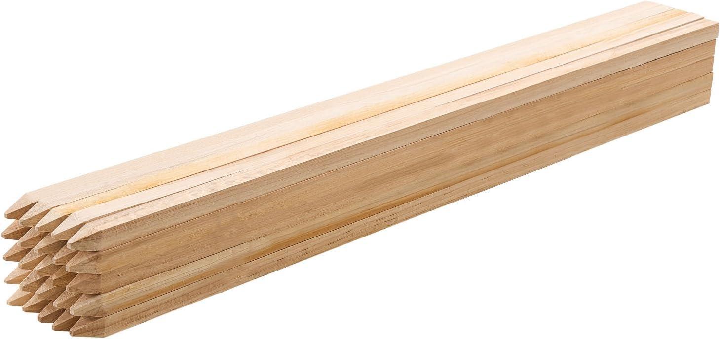 image:imageVEVOR Wooden Garden Stakes 25 Pcs 24 x 05 x15 in Survey Grading Stakes Garden Ground Stake with Sharp Point Fir Wood Plant Support Stake Sign Posts for Silt Fence Backyard Boundaries Baselines075 x 075 x 36in50pcs