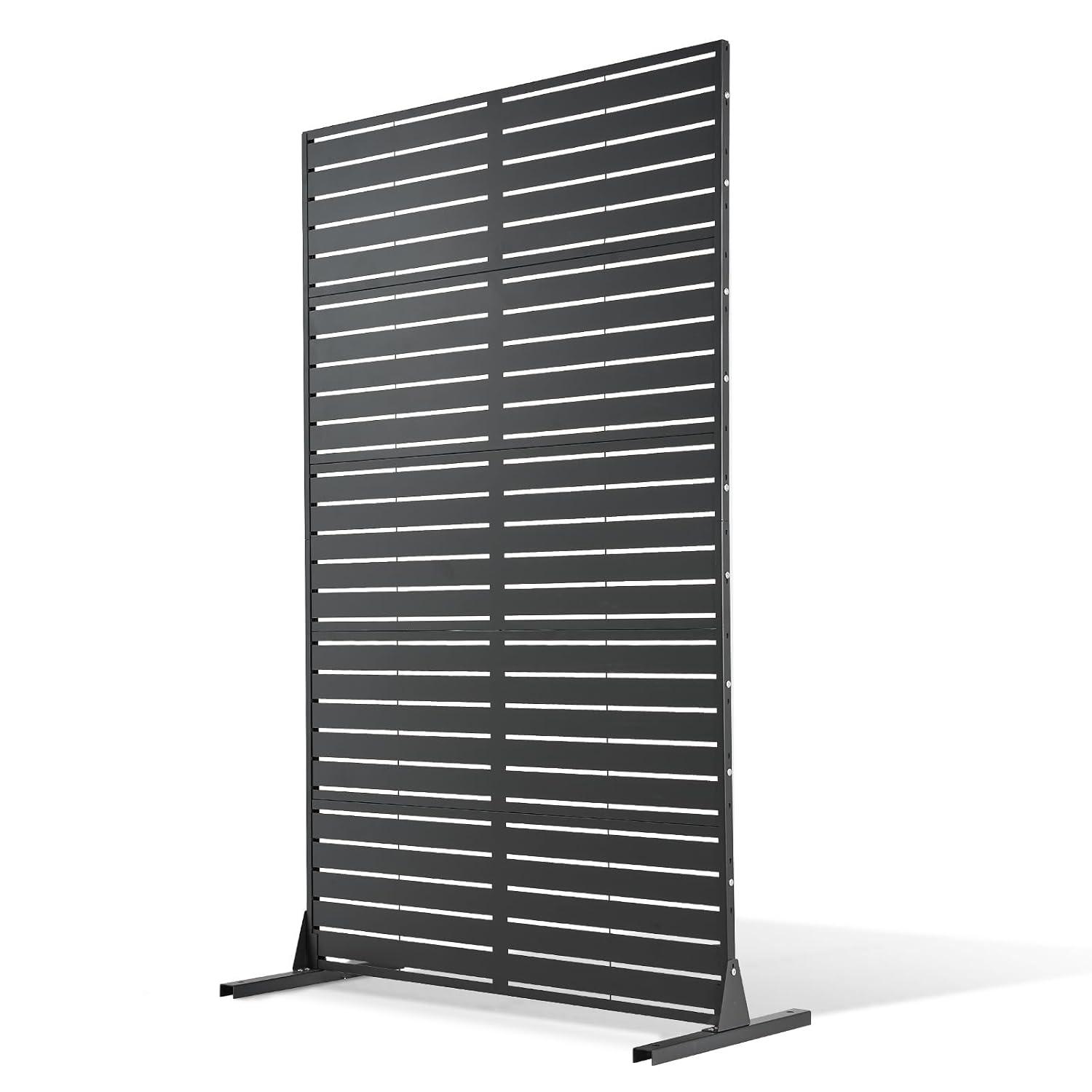 image:imageVEVOR Wooden Privacy Screen36 W x 73 H Outdoor Privacy Screen Freestanding Wood Privacy Panel with StandOutdoor Divider for Balcony Patio Lawn GardenBlack