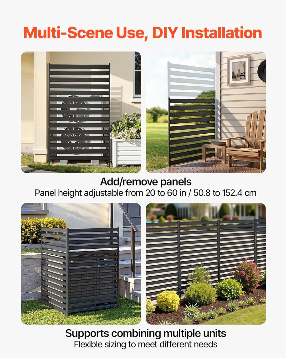 image:imageVEVOR Wooden Privacy Screen36 W x 73 H Outdoor Privacy Screen Freestanding Wood Privacy Panel with StandOutdoor Divider for Balcony Patio Lawn GardenBlack