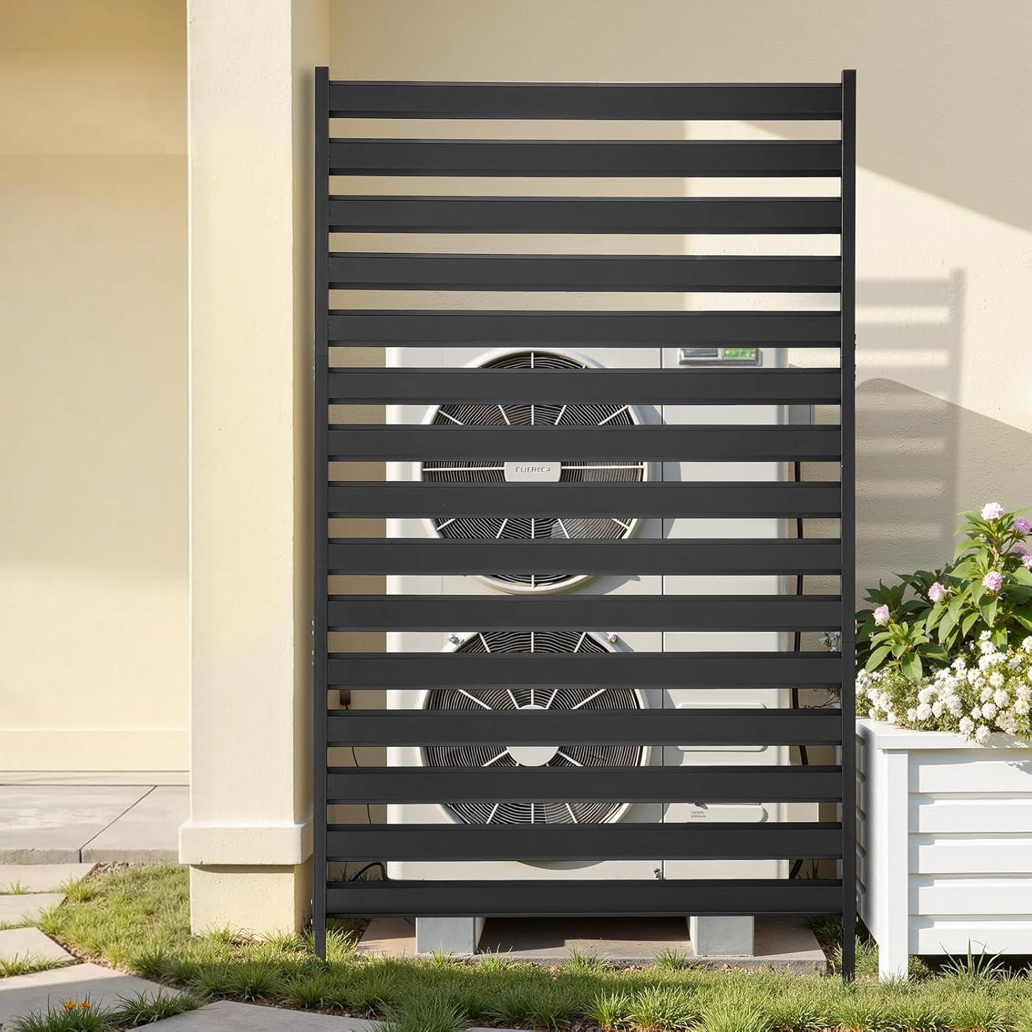 image:imageVEVOR Wooden Privacy Screen36 W x 73 H Outdoor Privacy Screen Freestanding Wood Privacy Panel with StandOutdoor Divider for Balcony Patio Lawn GardenBlack