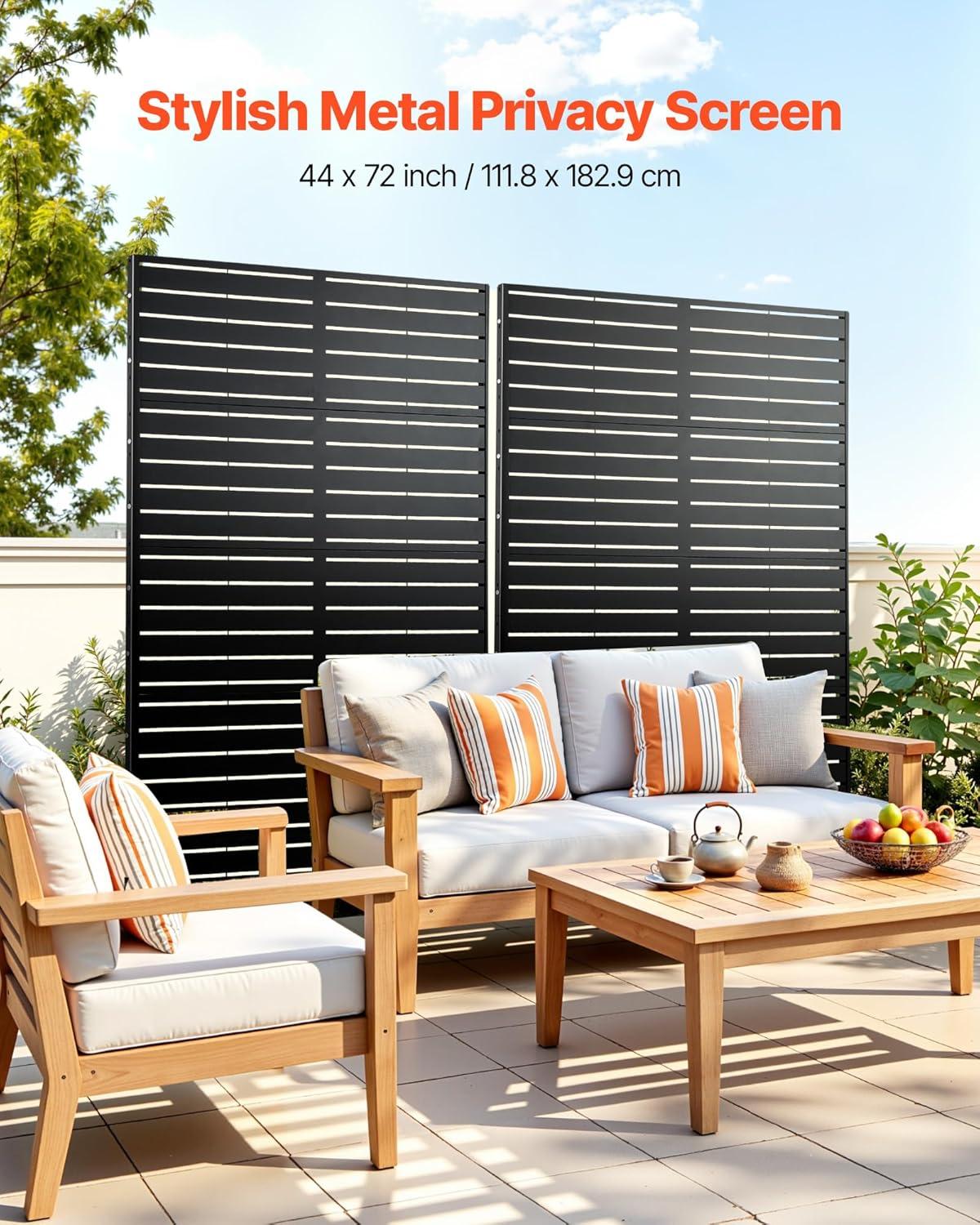 image:imageVEVOR Wooden Privacy Screen36 W x 73 H Outdoor Privacy Screen Freestanding Wood Privacy Panel with StandOutdoor Divider for Balcony Patio Lawn GardenBlack