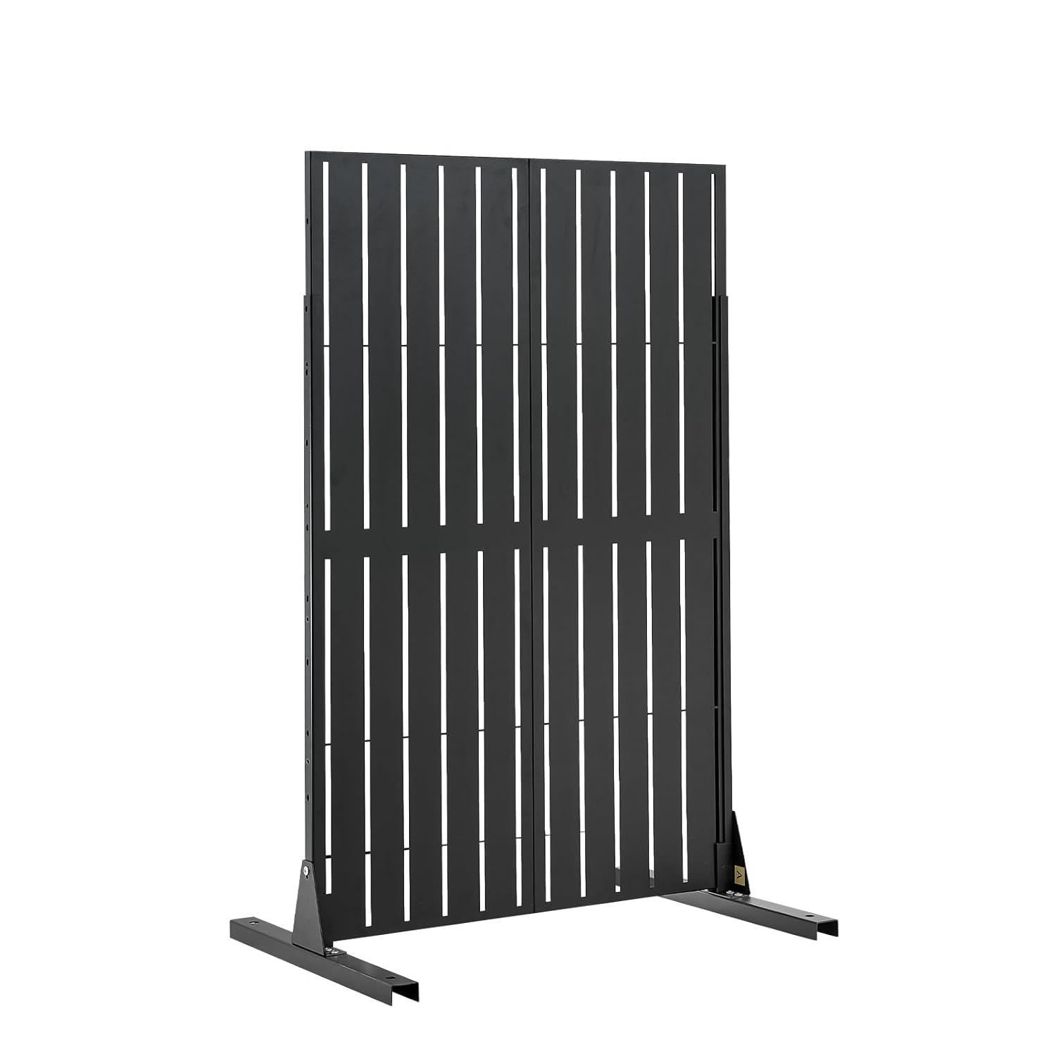 image:imageVEVOR Wooden Privacy Screen36 W x 73 H Outdoor Privacy Screen Freestanding Wood Privacy Panel with StandOutdoor Divider for Balcony Patio Lawn GardenBlack