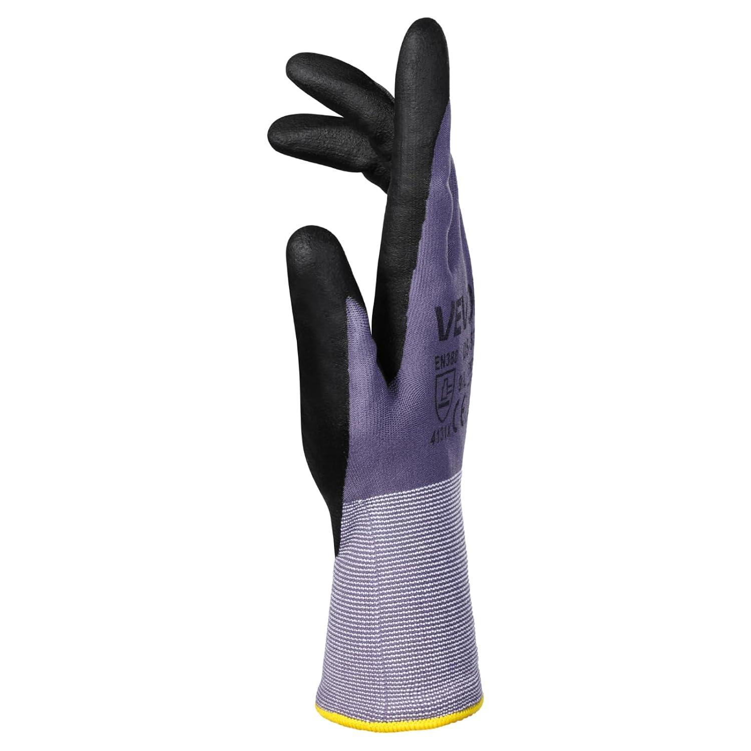 image:imageVEVOR Work Gloves 12 Pairs Touch Screen NitrileCoated Garden Construction Gloves