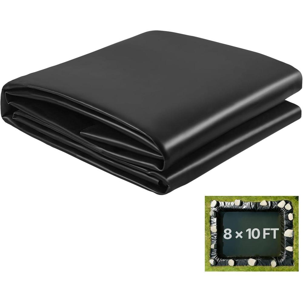 image:imageVEVOR 10 x 13 ft Pond Liner 20 Mil Thickness Pliable amp Durable LLDPE Material Easy Cutting Underlayment for Fish or KoiWaterfall Fountains Water Gardens Black8 x 10 ft