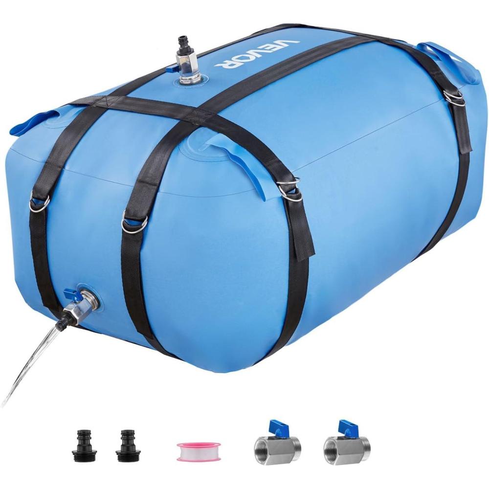 image:imageVEVOR 240L634 Gallon Water Storage Bladder Portable RV Water Tank 1000D PVC Collapsible Water Storage Containers Soft Water Storage Bag Water Bladder Fire Prevention Camping Emergency WaterBlue