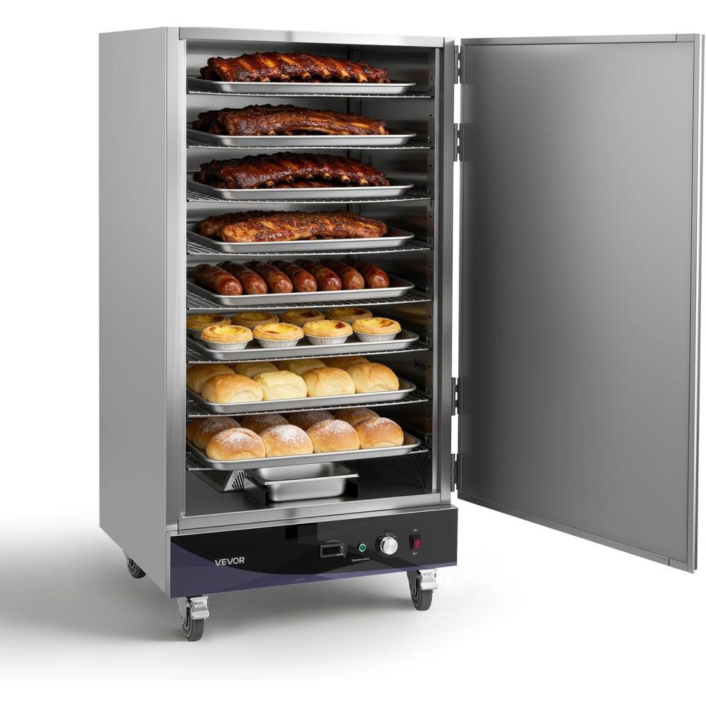 image:imageVEVOR Electric Hot Box Food Warmer 5Tier Commercial Warming Cabinet with Water Tray SingleDoor and Adjustable Shelves Stainless Steel Food Warmer Cabinet for Restaurant Kitchen Pizza Chicken8 Tier