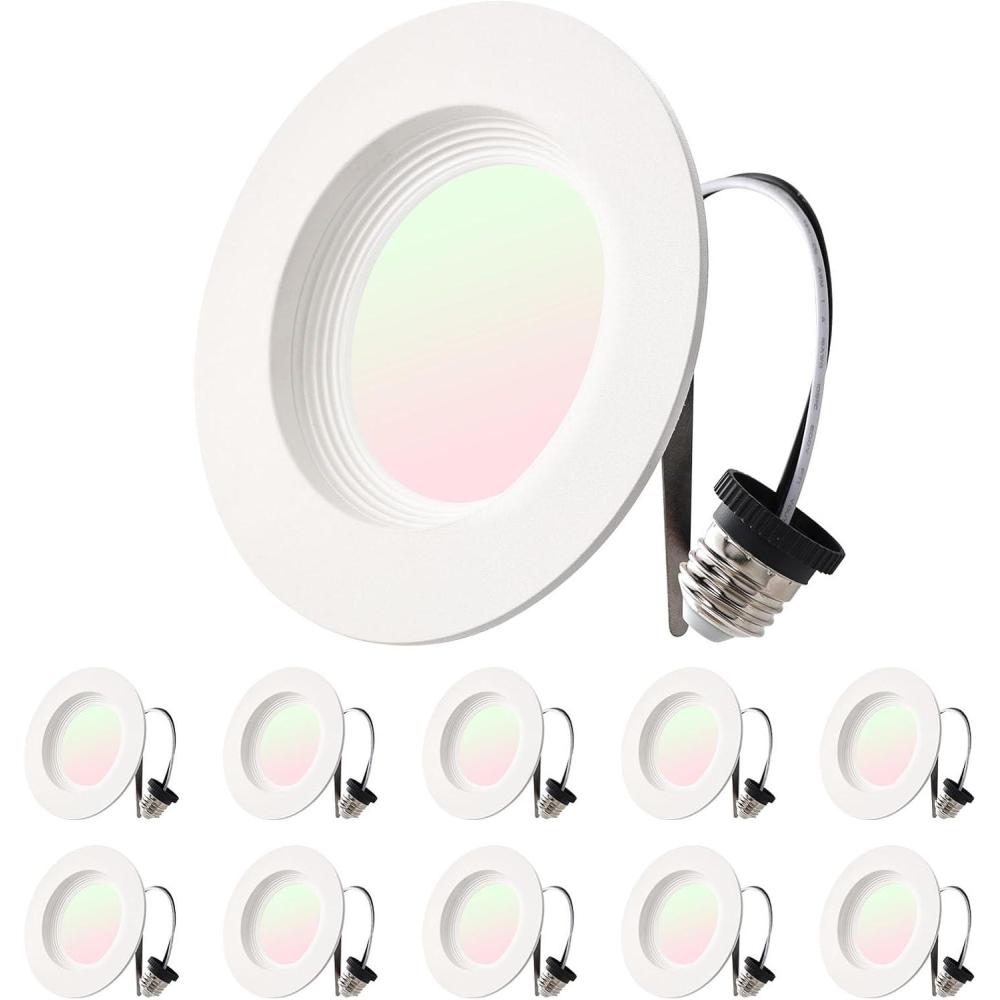 image:imageVEVOR Landscape Lighting 6W Low Voltage LED Landscape Lights IP66 Waterproof Landscape Spotlights Yard Lawn Garden Pathway Outdoor Lights 12V 24V 450LM Warm White 3000K 12 Pack with ConnectorsIndoorLED Recessed Lighting