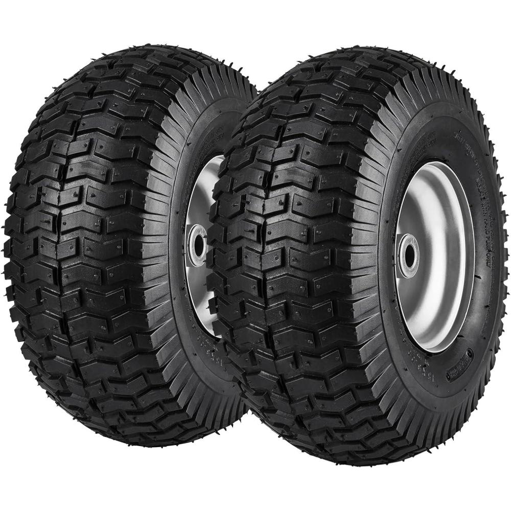 image:imageVEVOR Lawn Mower Tires with Rim 20x88 Tubeless Tractor Tires 2Pack Tire and Wheel Assembly STurf Pneumatic Tires with 35 Offset Hub and 34 Bushing Size for Riding Mowers Lawn TractorsTube with Rim Centered Hub