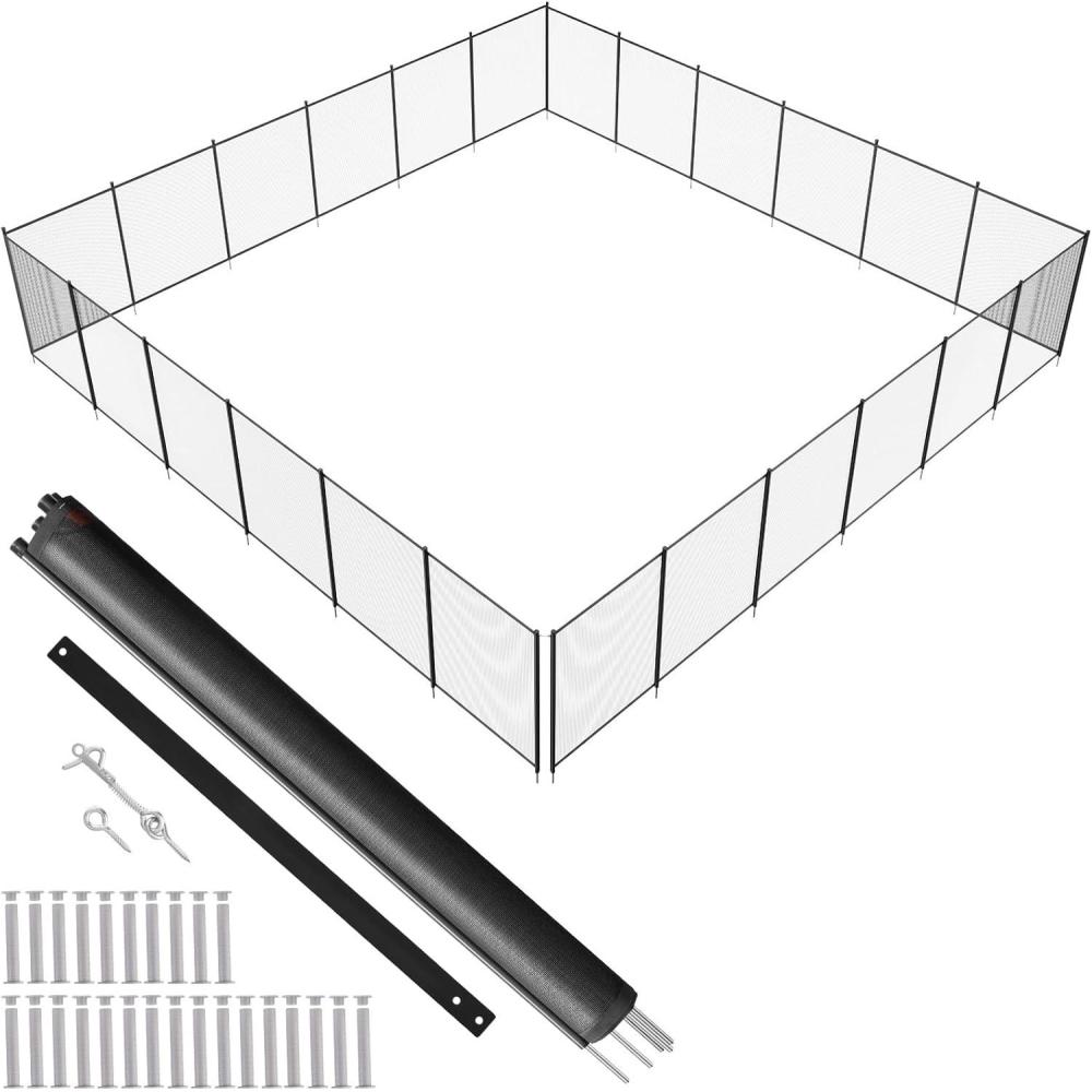 image:imageVEVOR Pool Fence 4 x 12 FT Pool Fences for Inground Pools Removable Pool Fencing Easy DIY Installation Swimming Pool Fence 340gms Teslin PVC Pool Fence Mesh Protects Kids and Pets4FTx72FT
