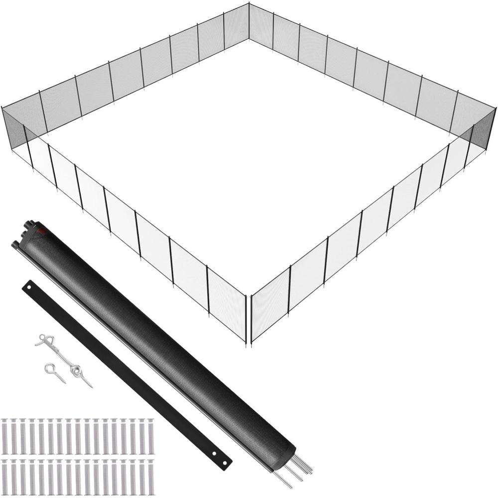 image:imageVEVOR Pool Fence 4 x 12 FT Pool Fences for Inground Pools Removable Pool Fencing Easy DIY Installation Swimming Pool Fence 340gms Teslin PVC Pool Fence Mesh Protects Kids and Pets4FTx96FT