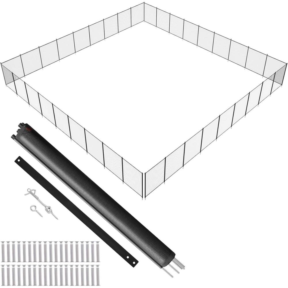 image:imageVEVOR Pool Fence 4 x 12 FT Pool Fences for Inground Pools Removable Pool Fencing Easy DIY Installation Swimming Pool Fence 340gms Teslin PVC Pool Fence Mesh Protects Kids and Pets4FTx108FT