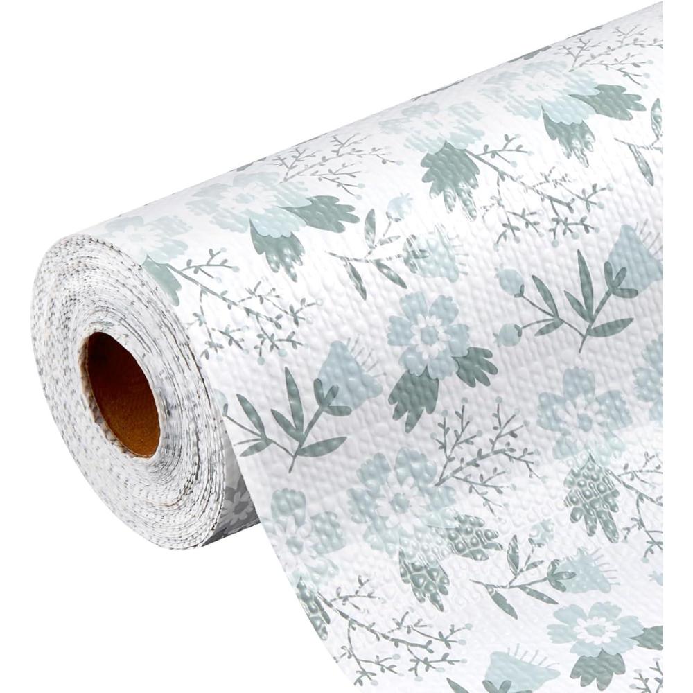 image:imageVEVOR Shelf Liner Drawer Liner for Kitchen Cabinet NonAdhesive NonSlip Waterproof Washable Shelf Paper Easy to Cut Durable PVC Cabinet Mat for Dresser Pantry Shelve BathroomFloral12in x 23FTClassic Floral